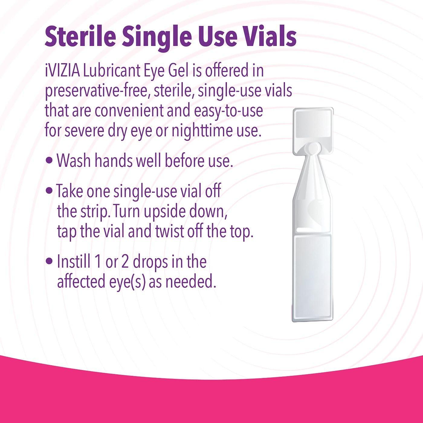 iVIZIA Lubricant Eye Gel for Severe and Nighttime Dry Eye Relief, Preservative-Free, Moisturizing, 30 Sterile Single-Use Vials Packaging May Vary - Image 4
