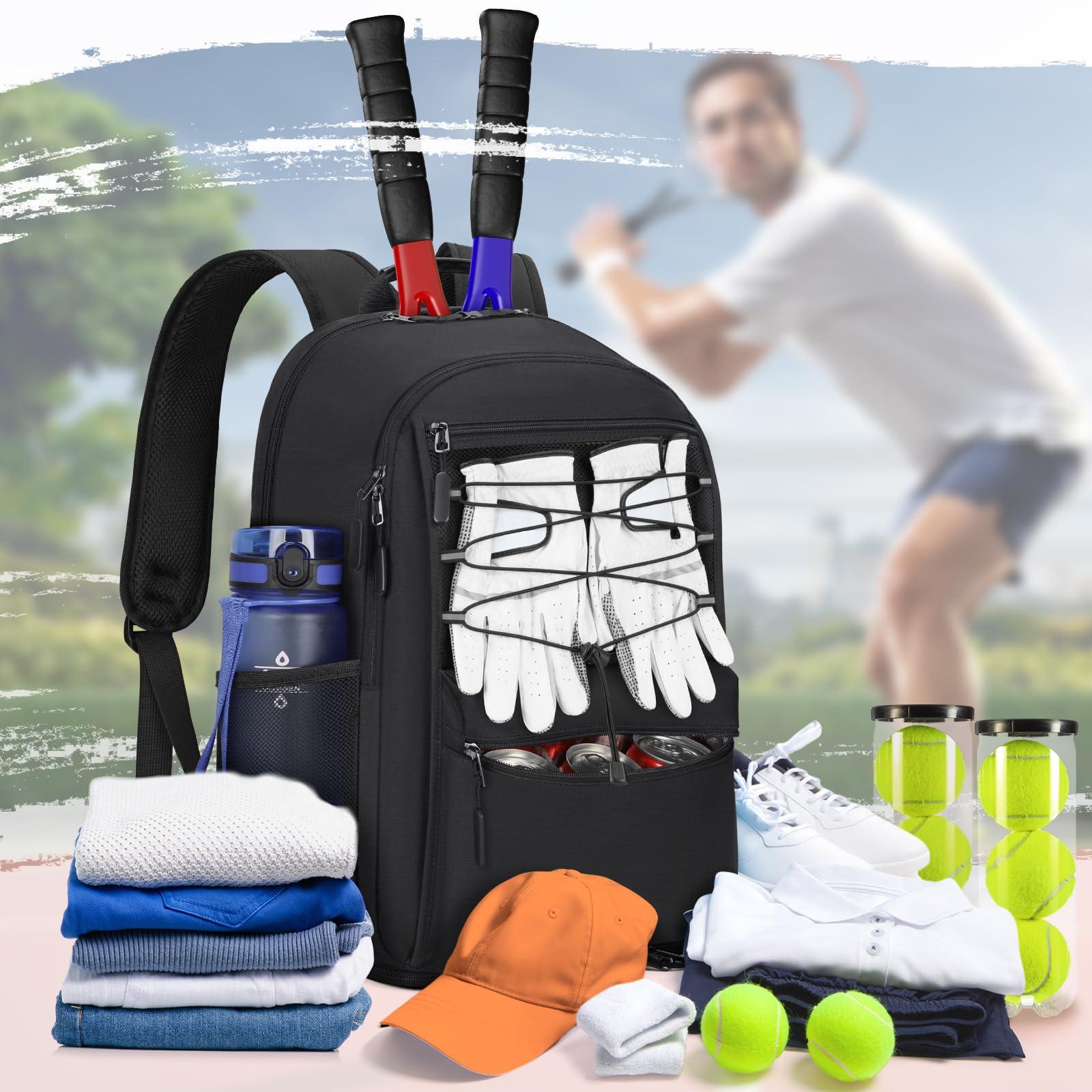 IGOLUMON Tennis Bag Tennis Backpack for Women and Men Racket Bags Holds 2 Racket Insulated Pocket Ventilated Shoe Compartment - Image 7