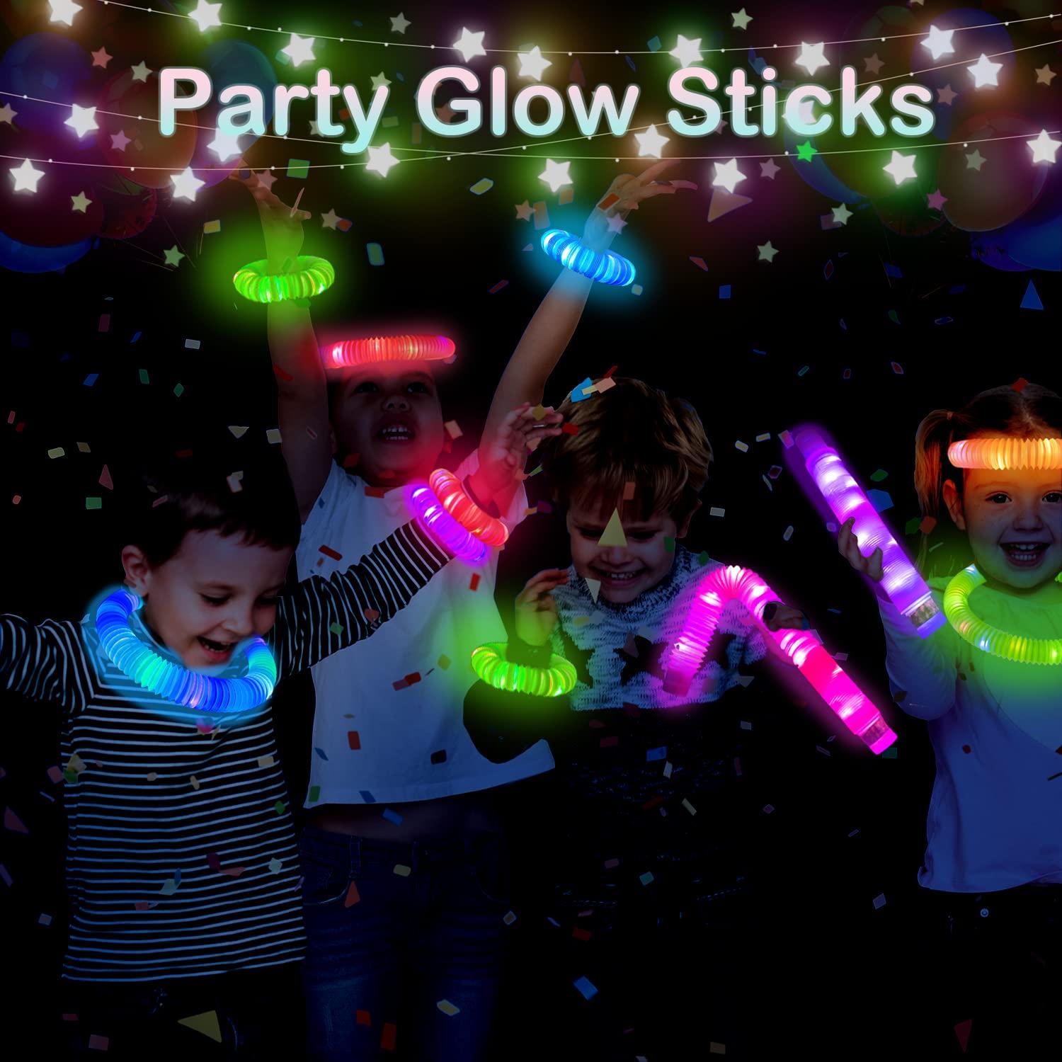Glow Sticks 4th of July Party Favors for Kids 12 PCS-Glow in Dark Party Supplies for Toddlers, Light Up Necklace Bracelet Accessories for Boys Girls, Neon Decorations for Birthday Dance Camp Care - Image 2