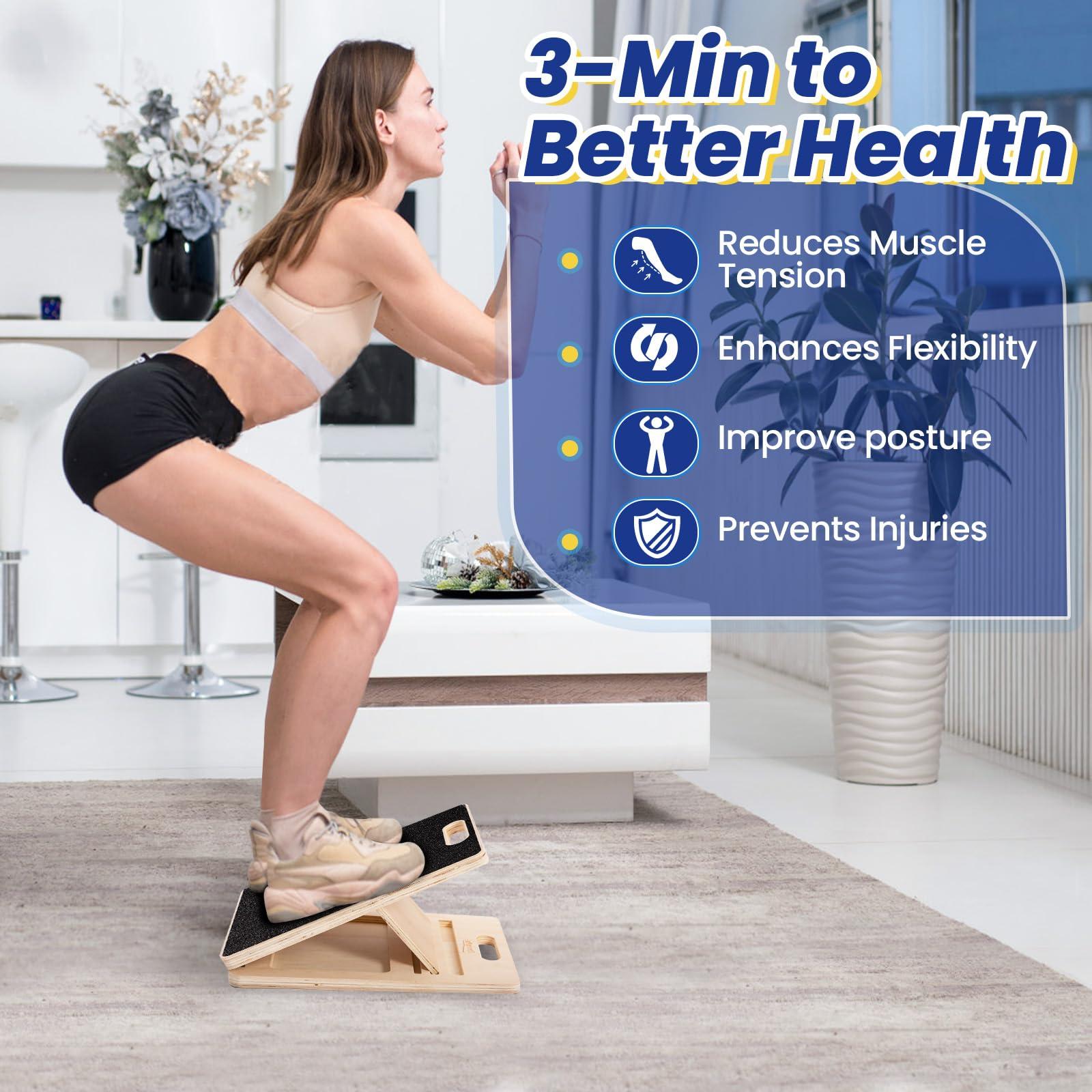 StrongPal Portable Slant Board for Calf Stretching, Portable & Heavy, Duty with Slip-Resistant Surface, Supports up to 350 lbs, Ideal for Home, Office, and Outdoor Workouts - Image 4