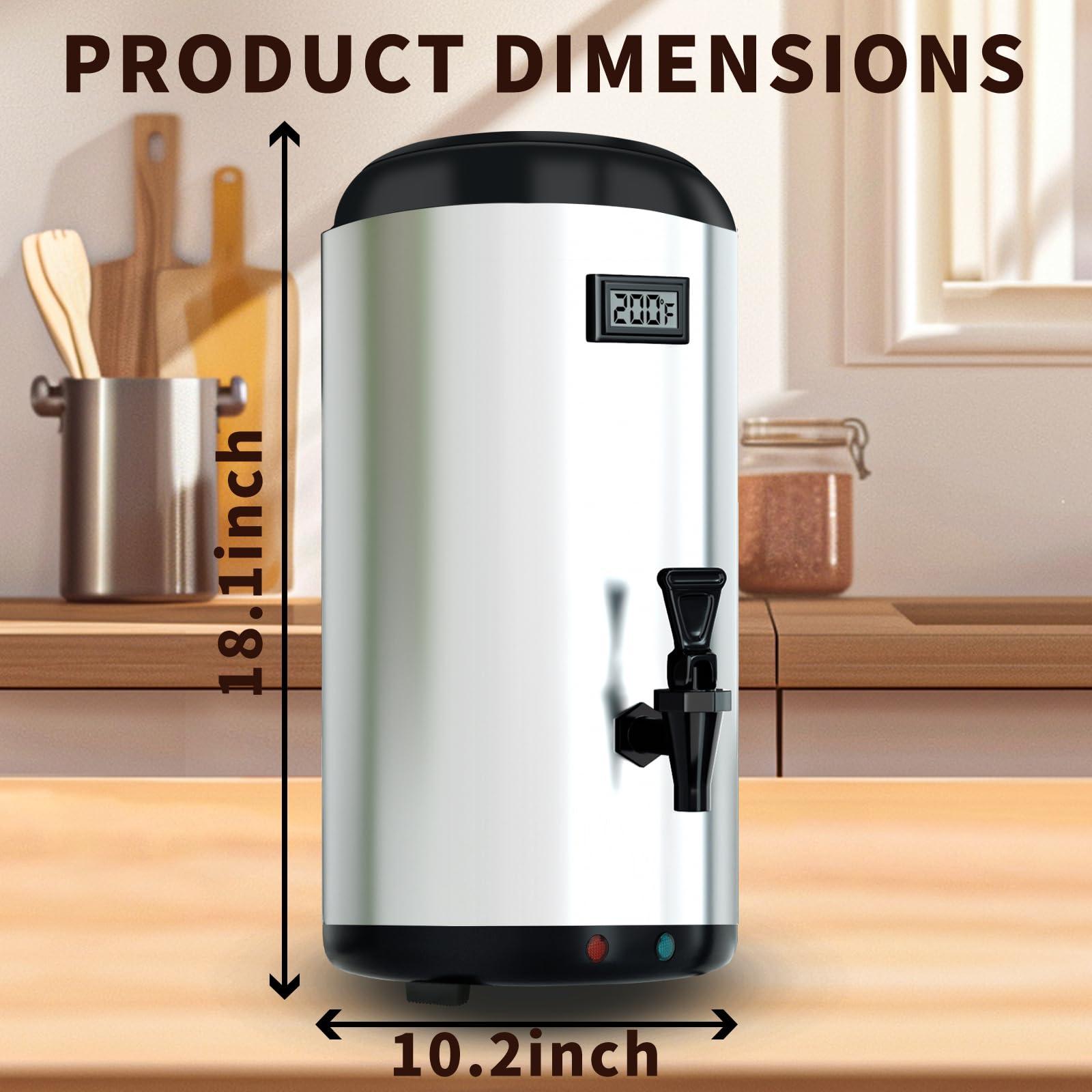 Hijolla Drink Dispenser with Heating Insulated Beverage Dispenser, Electric Heating Beverage Dispenser-75 Cup Hot&Cold water Urn,Stainless Steel Hot Drink Dispenser 12 L/3.2 Gallon for tea,Juice - Image 2