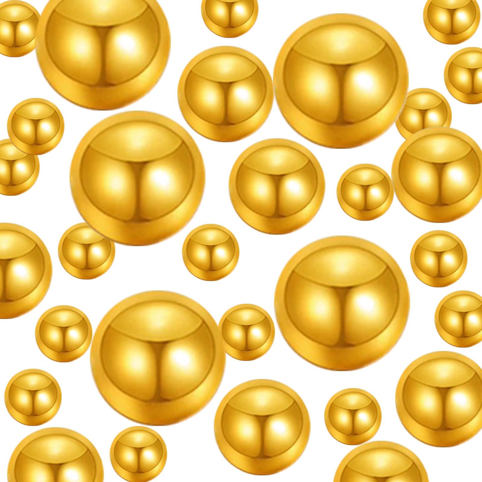 ORIKASO 300Pcs Vase Filler BrightGold No Hole Faux Pearl Beads for Vase Filling Decorations, Candle Centerpieces, Wedding Centerpieces, Home Party Decor (8/14/20mm)