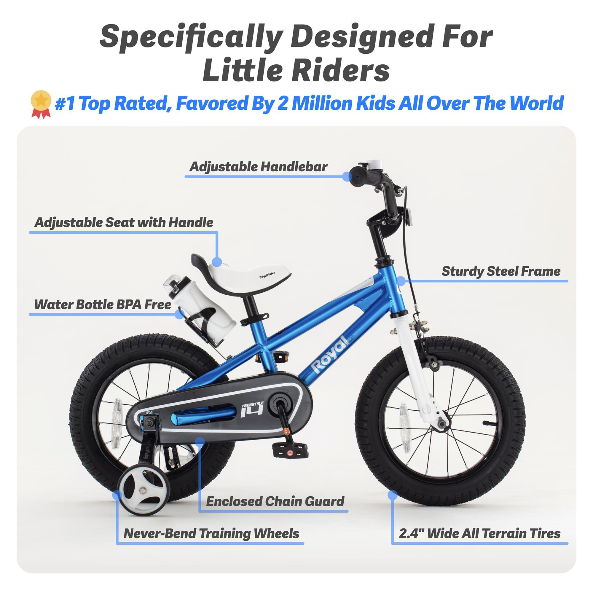 RoyalBaby Kids Bike EZ Freestyle Training Free Balance to Pedal Easy Learning Bicycle, 12-18 Inch for Toddlers to Big Kids - Image 2