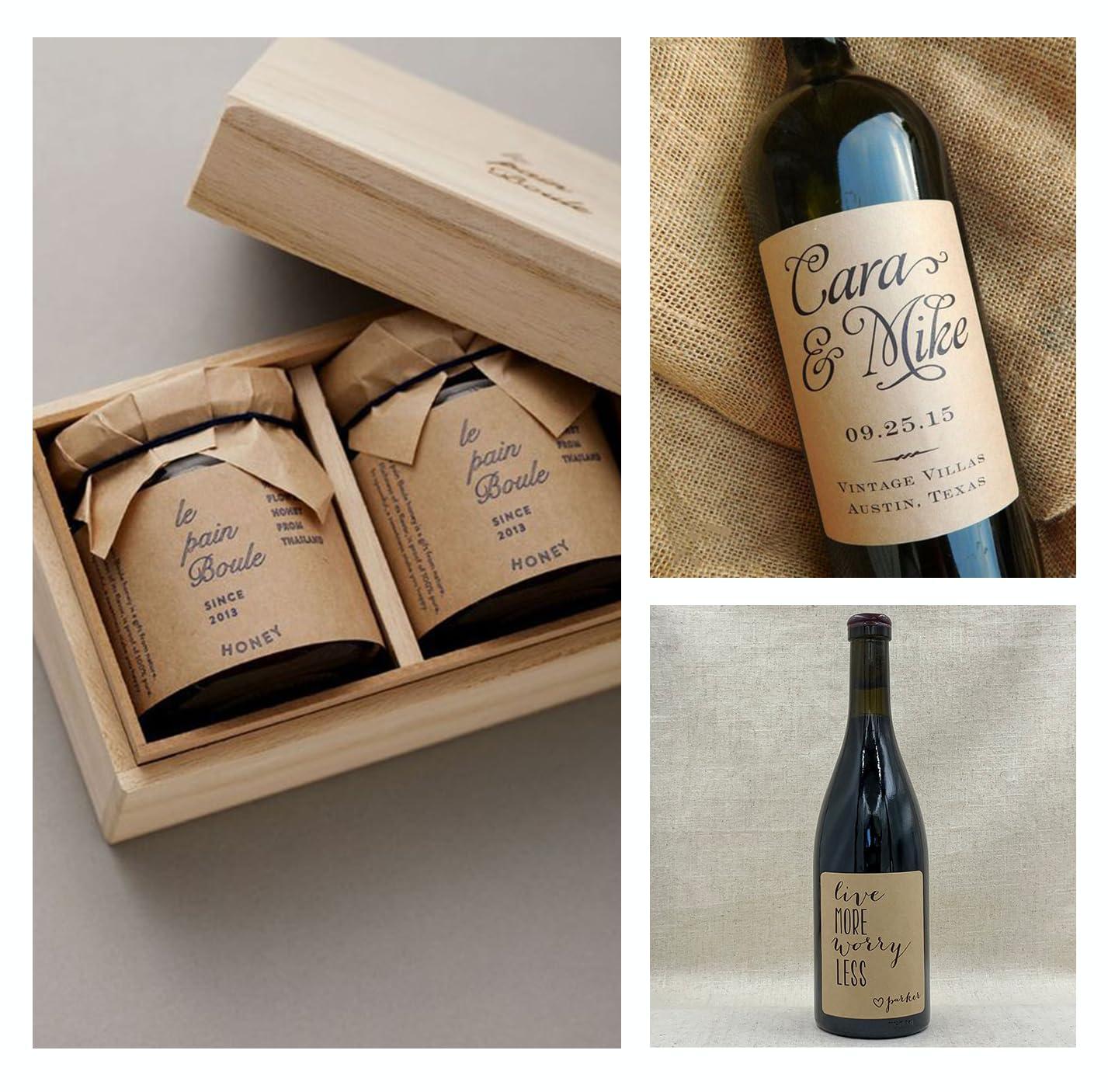 3-1/2 x 4-3/4 inch Rectangle Stickers Kraft Large Wine Labels for Bottles Printable Paper Brown Color, 100 Labels, for Inkjet and Laser Printer, Vinyl Sheets Address Personalized Wedding Craftiff - Image 6