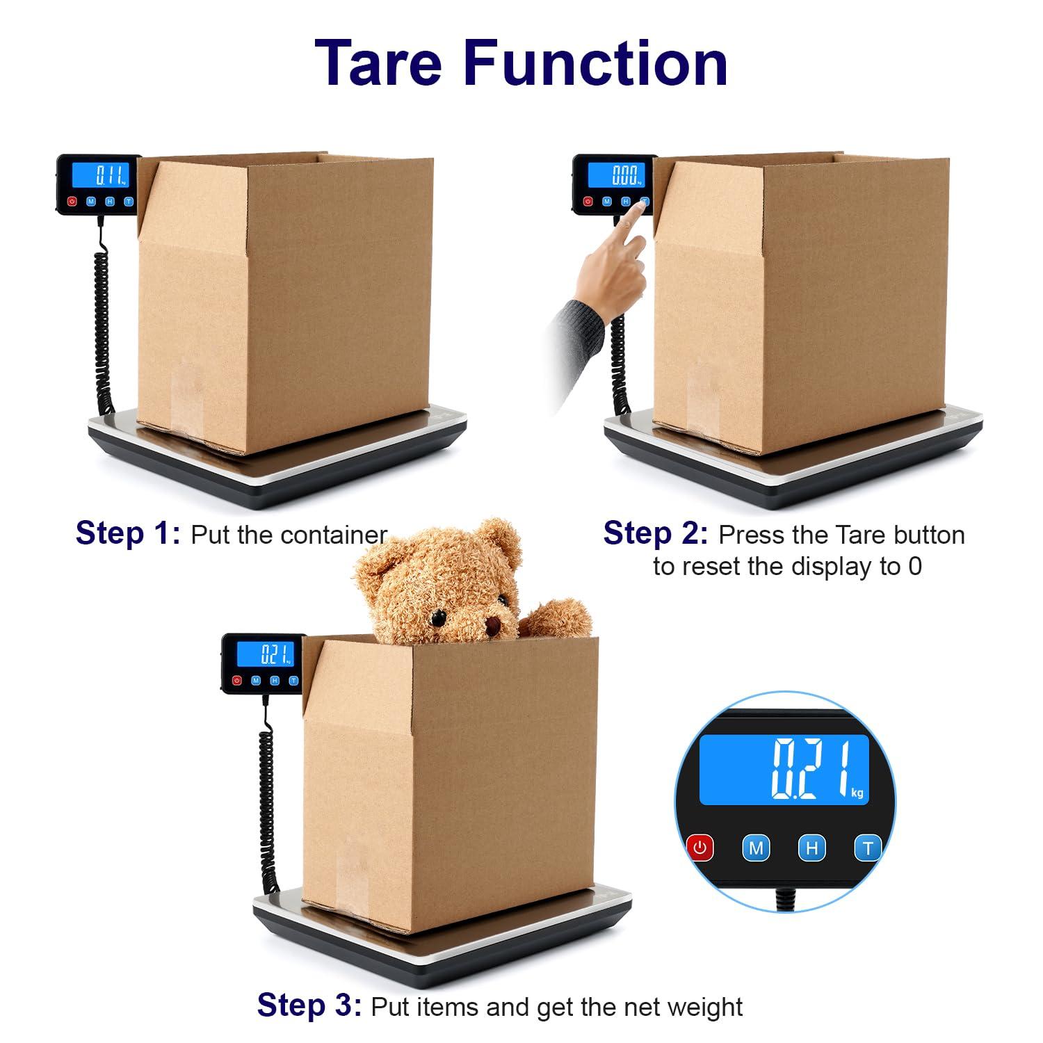 TIPRE Digital Shipping Postal Scale 0.5 oz High Accuracy！440lb Commercial Weight Scale for Package, Small Business, Mail, Warehouse, Home, Battery & Charging Cable Included - Image 5