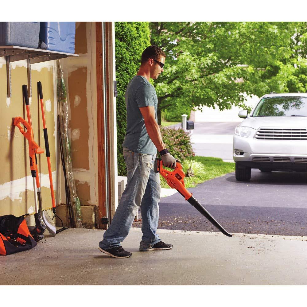 BLACK+DECKER 20V MAX Cordless Leaf Blower, Lawn Sweeper, 130 mph Air Speed, Lightweight Design, Battery and Charger Included (LSW221) - Image 2