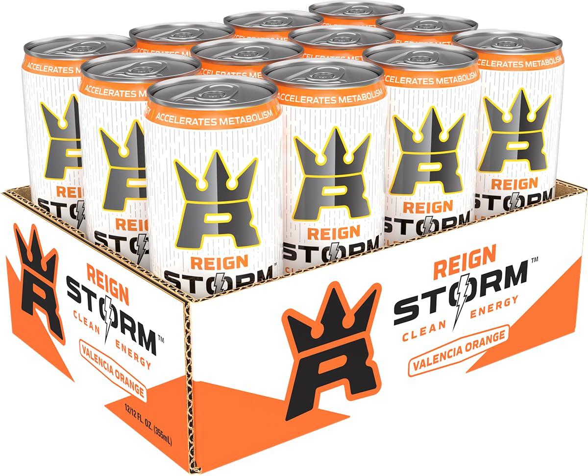 REIGN Storm, Valencia Orange, Fitness & Wellness Energy Drink, 12 Fl Oz (Pack of 12) - Image 3