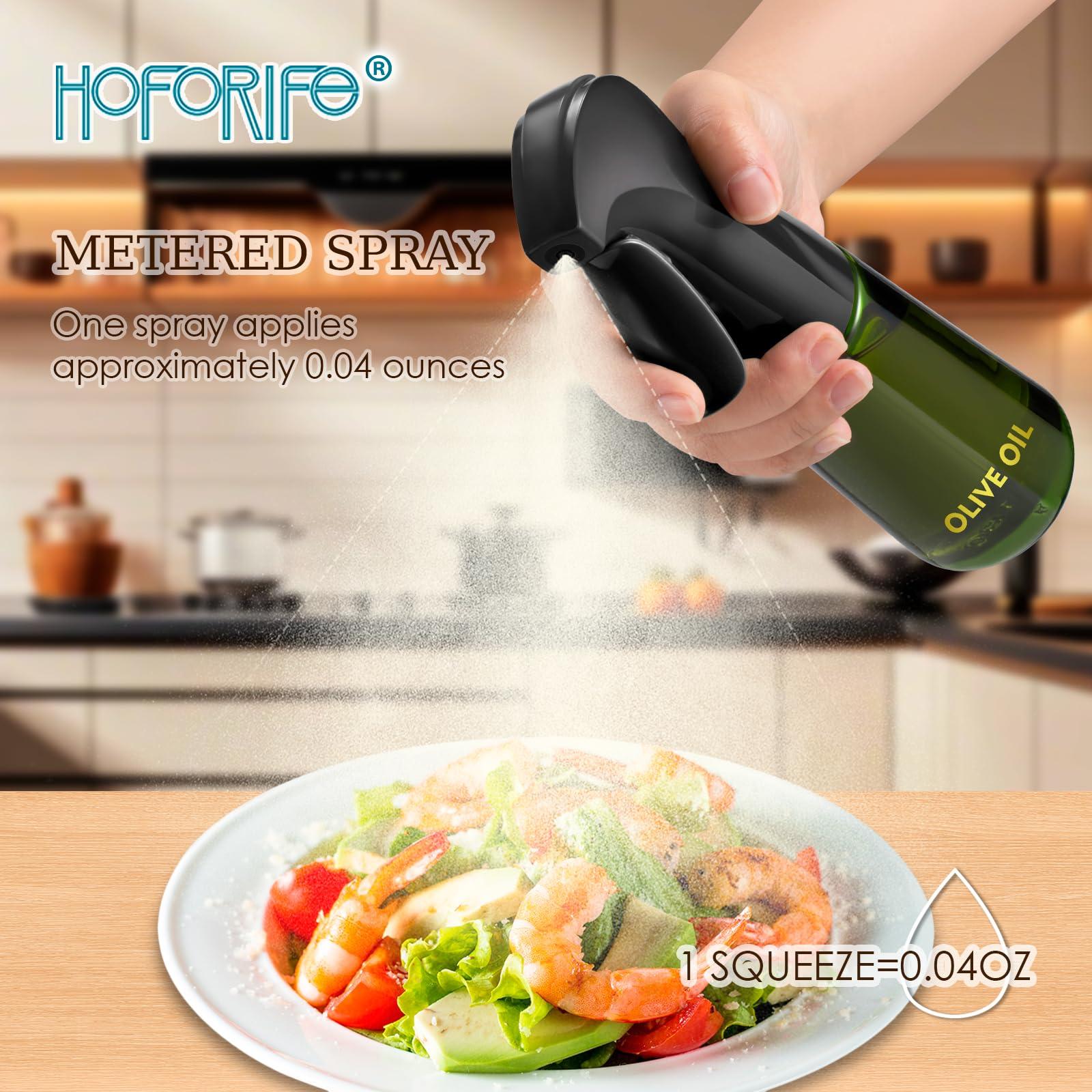 hoforife 7oz Glass Olive Oil Sprayer Bottle for Cooking, Oil Mister Spray Dispenser Bottle with Portion Control for Kitchen (Green, Light Blockage) - Image 4