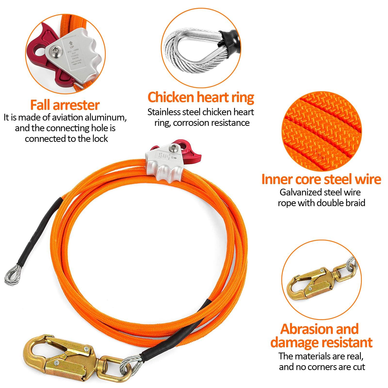 Tree Climbing Gear，Tree Climbing Spikes, Tree Climbing Gear with Adjustable Climbing Straps and Steel Core Flip Line, Rock Climbing Kit with Triple Lock Lanyard Adjuster - Image 5
