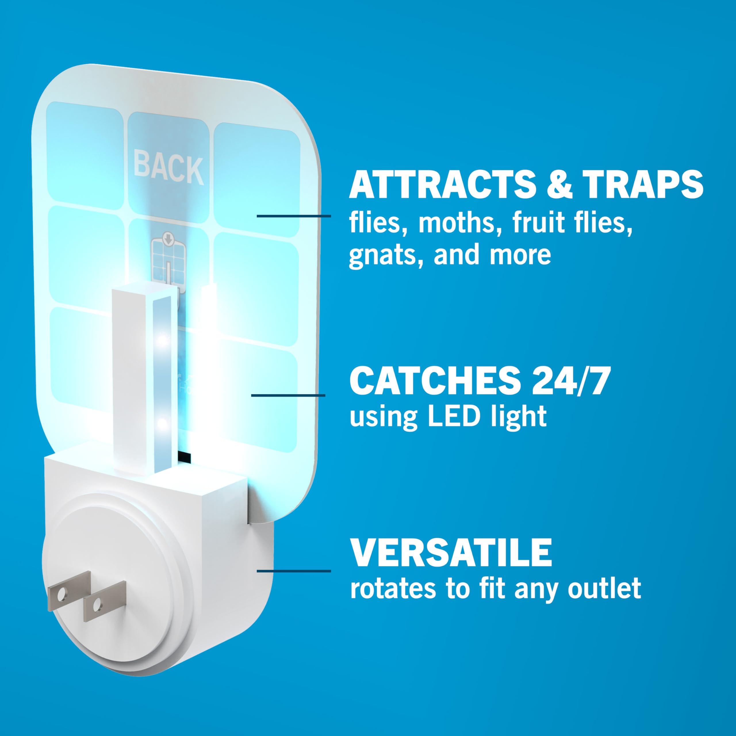 Safer Home Indoor Plug-In Fly Trap - SH502 - Effective Fruit Fly Traps for Indoors, Gnat Traps for House Indoor, 400 Sq Ft Protection - Style: 1 Device + 2 Glue Cards - Image 7