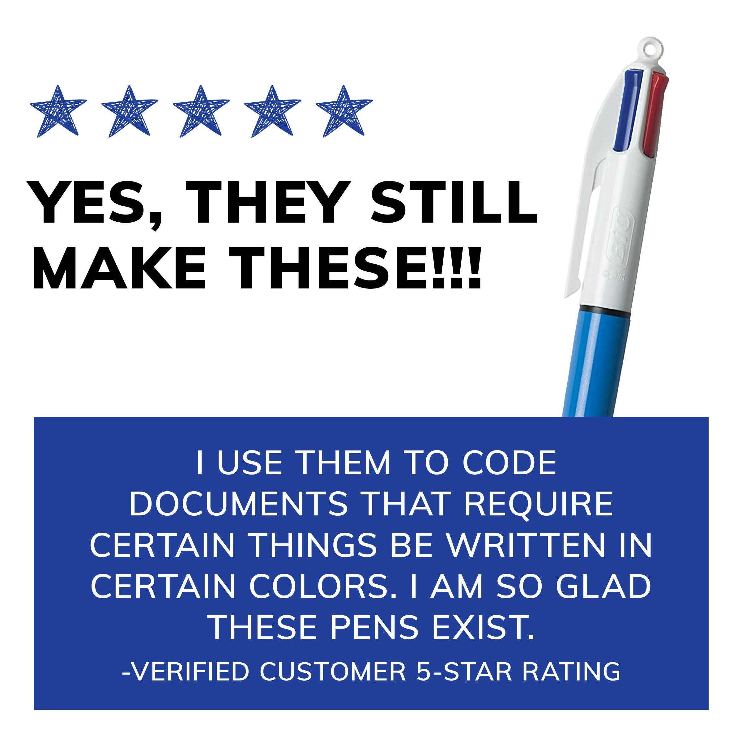 BIC 4-Color Original Retractable Ballpoint Pen with 1.0 mm Medium Point, 3-Count in Assorted Ink - Image 8