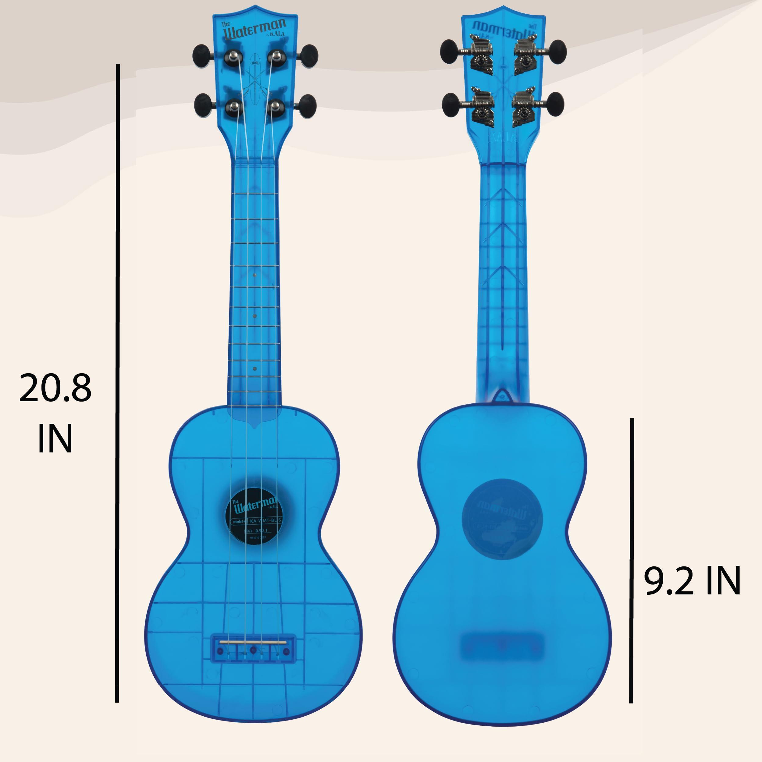 Kala Brand Music Co. The Waterman Sea Glass Collection, 4-String Ukulele, Right, Cobalt Blue, Soprano (KA-WMT-BL-S) - Image 4