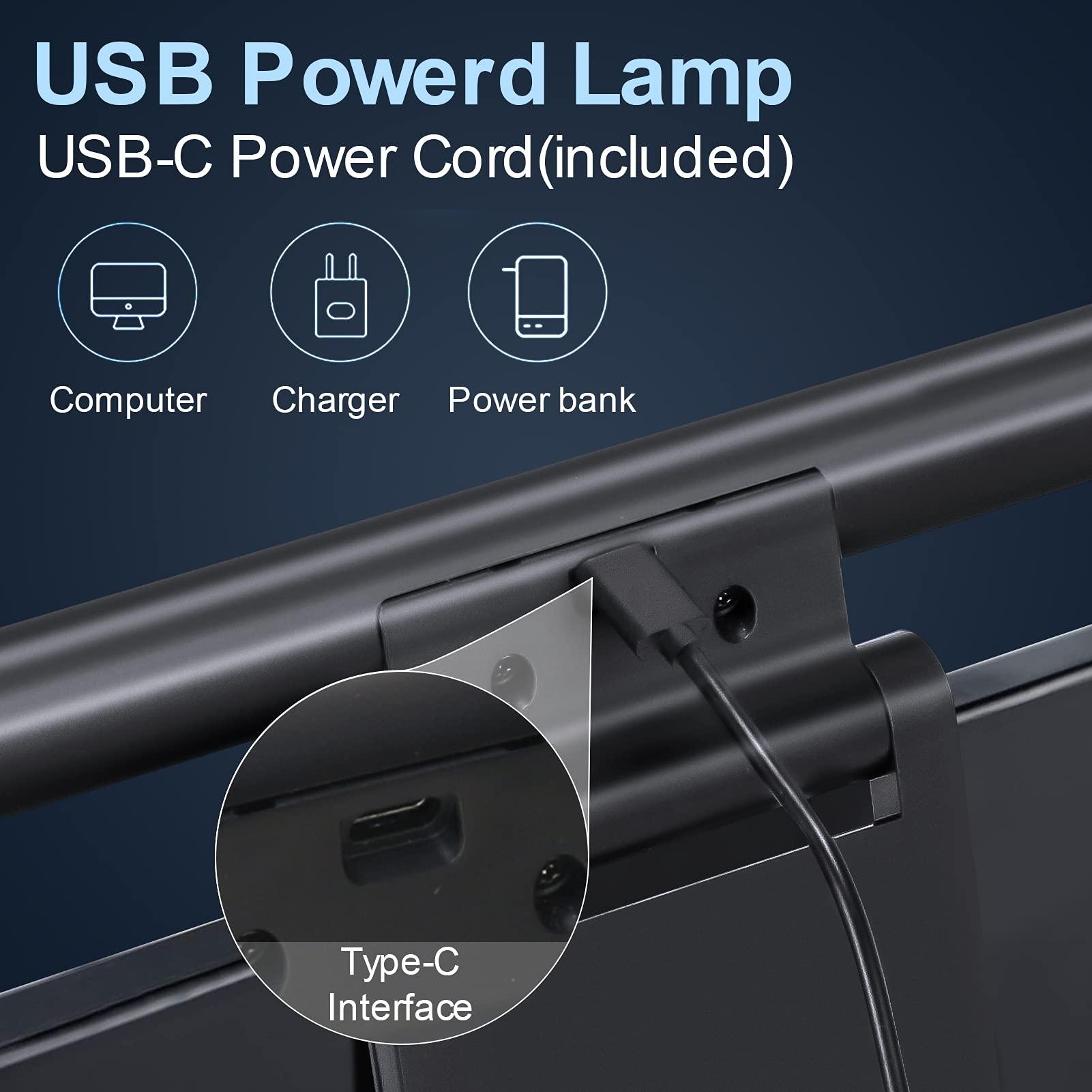 Computer Monitor Light Bar Screen Lamp: USB Powered LED Monitor Lamp with Stepless Dimming & Hue Adjustment & Memory Function & No Screen Glare for Desktop Office Home Work (Rotating Button Control) - Image 6