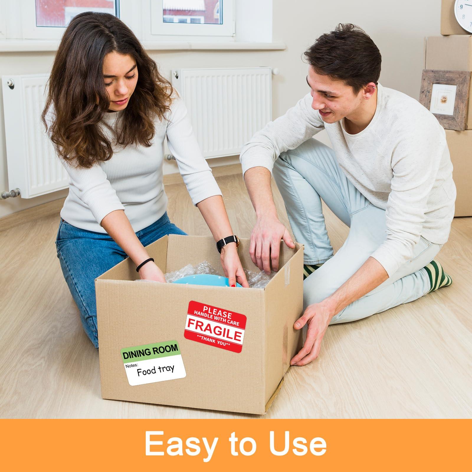 Labelebal 600 Writable Labels - 2' x 3', 20 Color-Coded Home Moving Packing Labels with Fragile, Extra, Heavy Options - Image 4