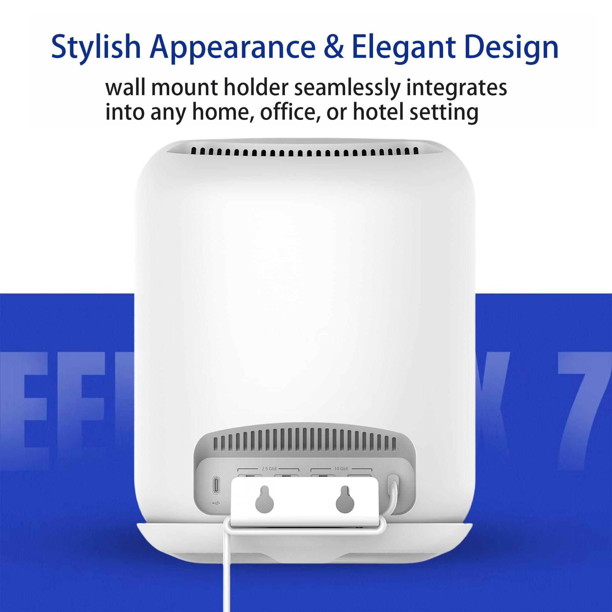 SONGCHEER Wall Bracket for Eero Max 7 Aluminum Alloy Max 7 Wall Mount Sturdy and Durable Space Saving Wall Mount Holder Compatible with Max 7 Mesh WiFi Router (White-3Pack) - Image 4