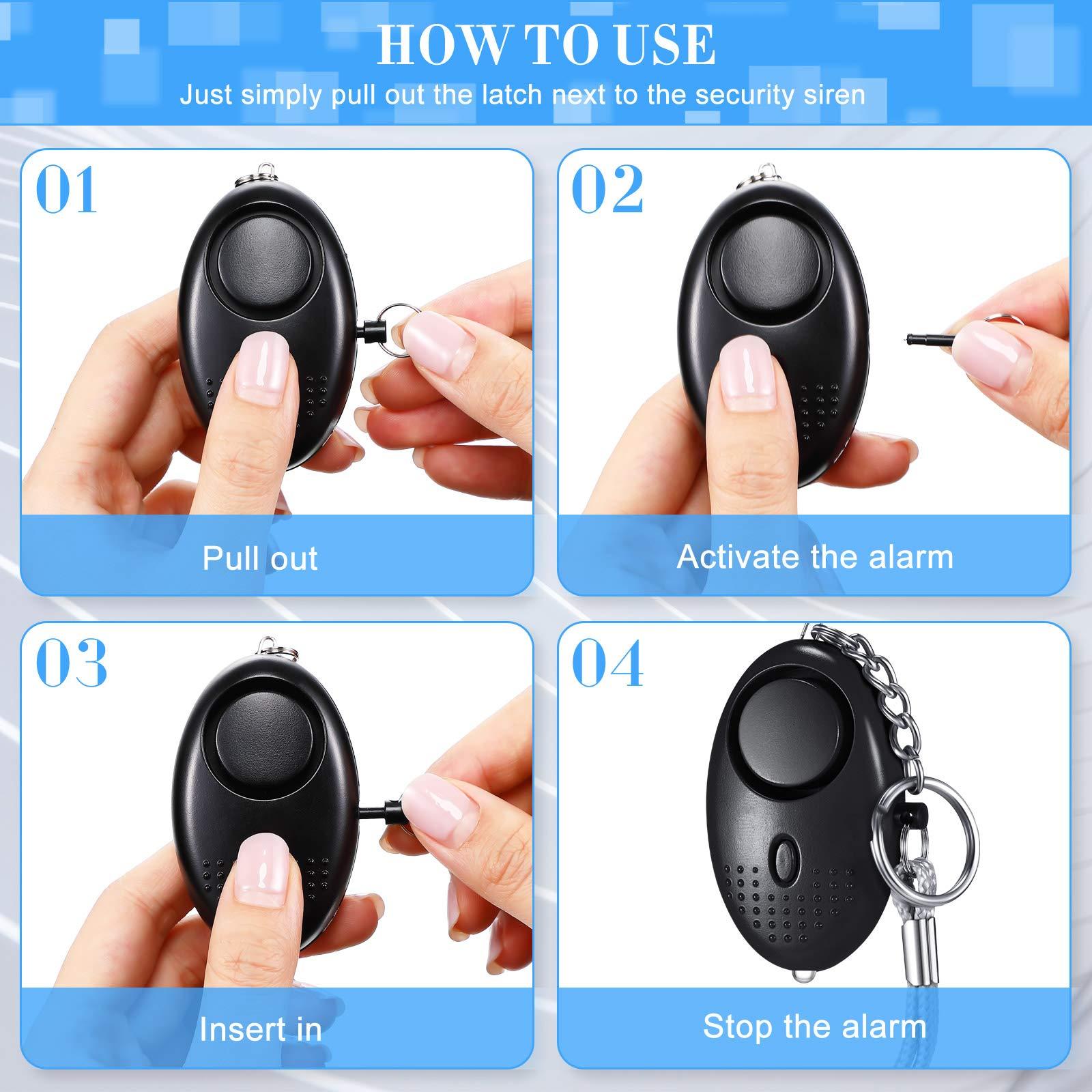Konohan 12-Piece Personal Alarm Set, Emergency LED Light Keychain Alarms in 6 Colors for Women & Men - Image 3