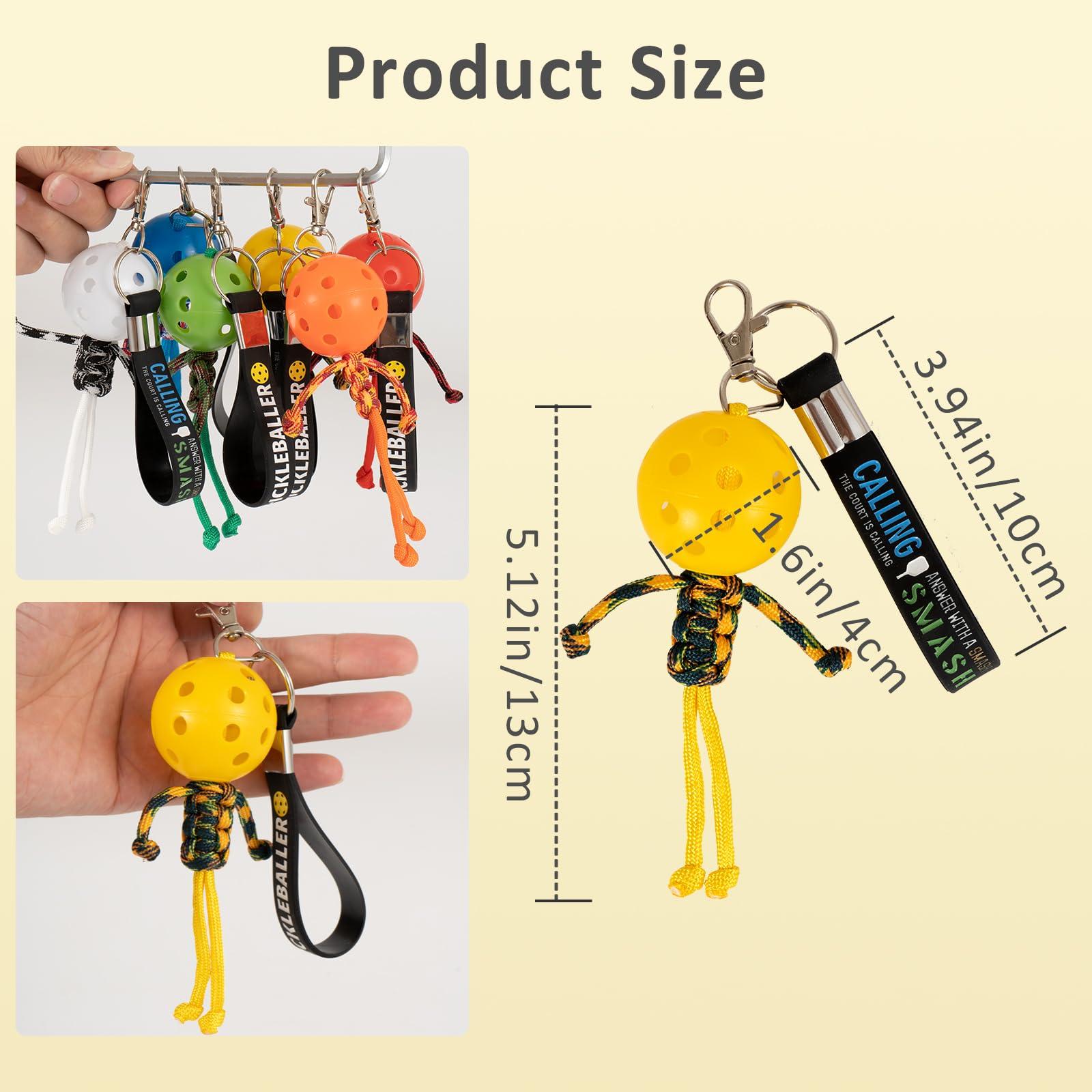 6Pcs Pickleball Handmade Keychains, Inspirational Gifts for Pickle ball Lovers Women Men, Cute Unique Design in 6 Colors - Image 2