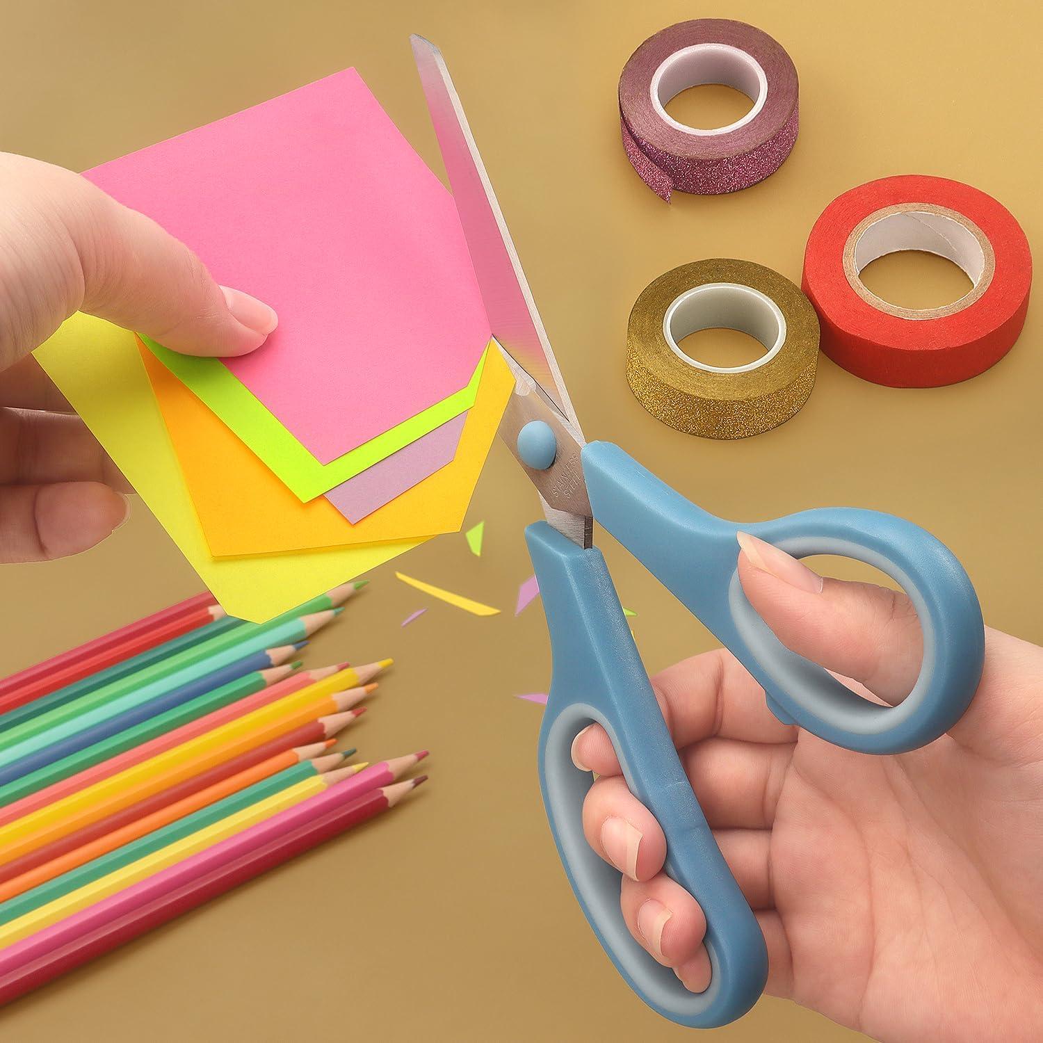 LONGKEY Scissors 8.5 Inch scissors all purpose Bulk Set of 3, Scissors for Office Home School Craft Supplies, Soft Comfort-Grip Right/Left Hand - Image 7