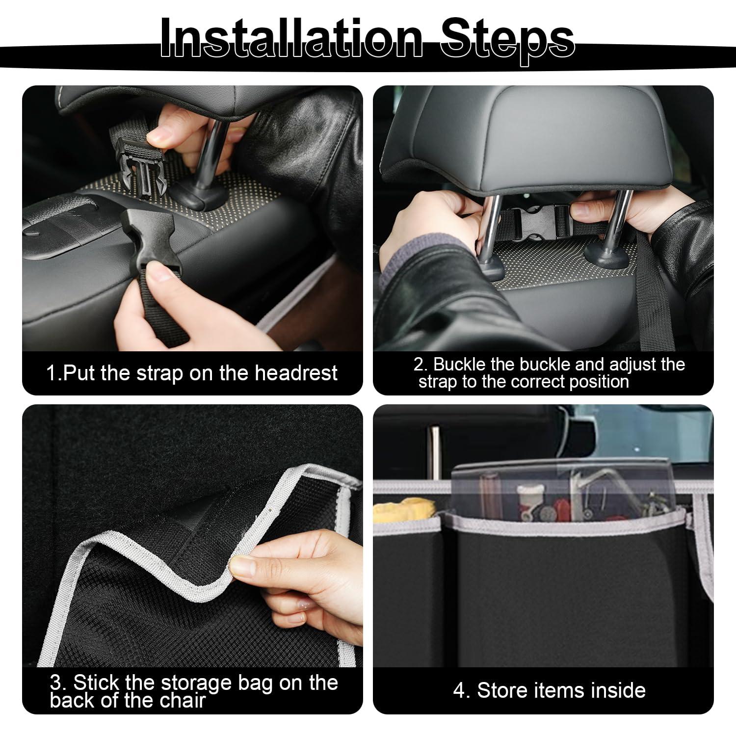 UYYE Trunk Hanging Organizer, Backseat Bag, Car Interior Accessories with 4 Pockets & 2 Mesh Pouches for Groceries, Will Provide More Storage Trunk Space for SUV, Jeep, MPVs - Image 6