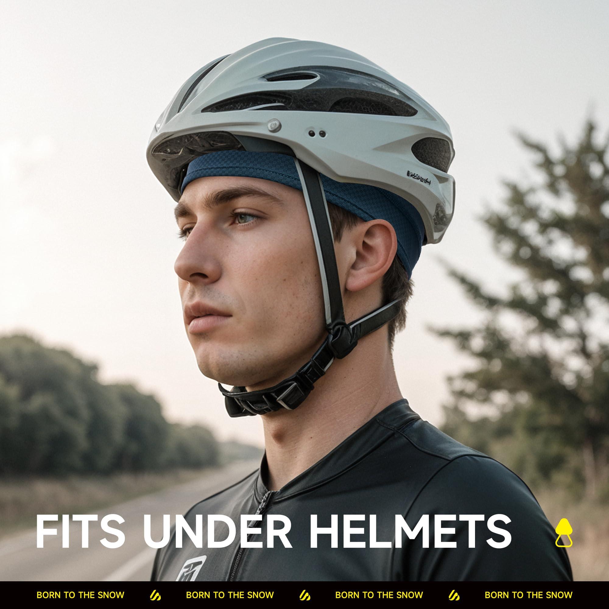3 Pieces Skull Cap Helmet Liner, Cooling Hat Welding Cycling Beanies Head wrap for Men Women Hard Hat Durags - Image 2