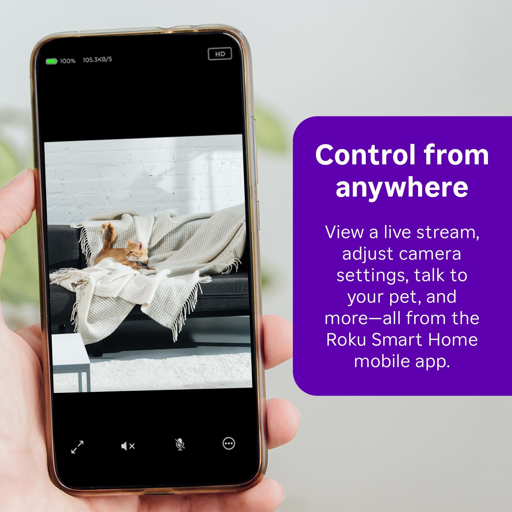 Roku New Indoor Camera 2024 - Home Security - 2-Pack - Wired Security Camera & Pet Monitor with 1080p HD Color Night Vision, Works with Alexa & Google, Motion & Sound Detection, WDR & WiFi 6 - Image 5