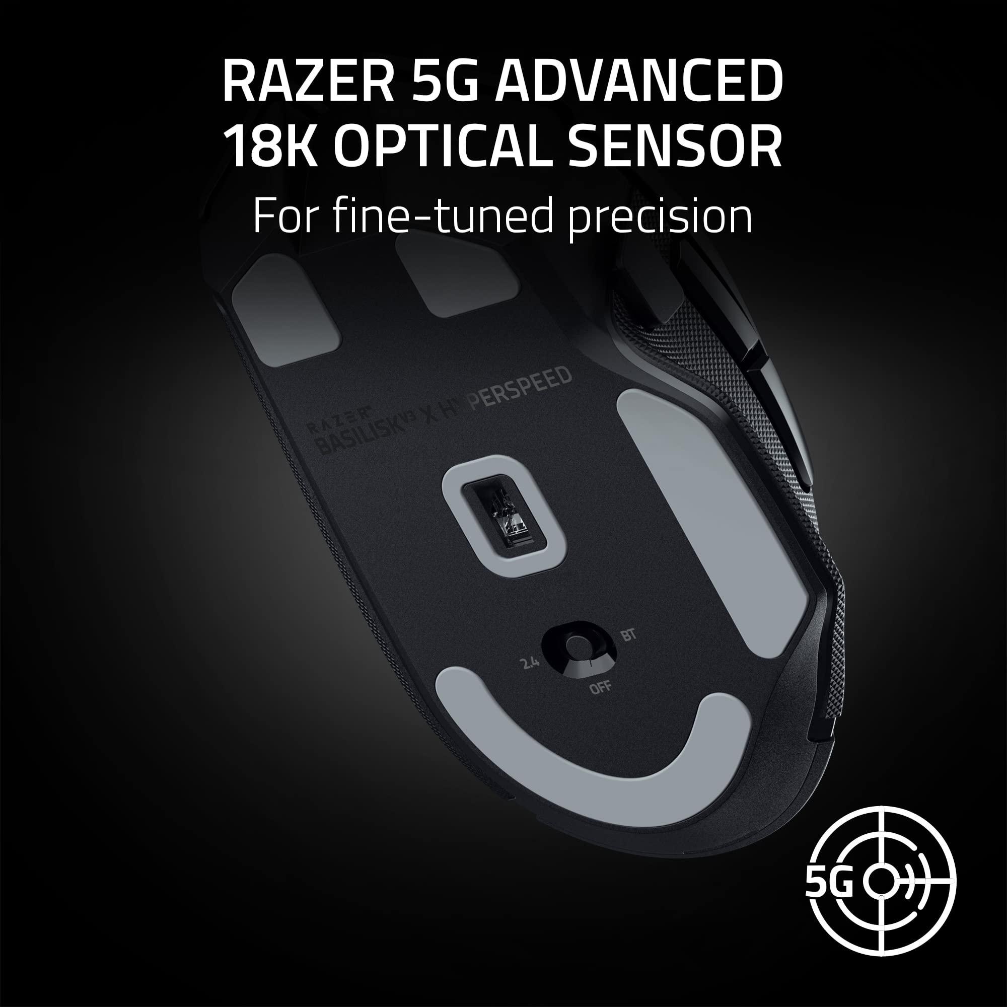 Razer Basilisk V3 X HyperSpeed Customizable Wireless Gaming Mouse: Mechanical Switches Gen-2-5G Advanced 18K Optical Sensor - Chroma RGB 9 Programmable Controls 535 Hr Battery Classic Black - Image 5