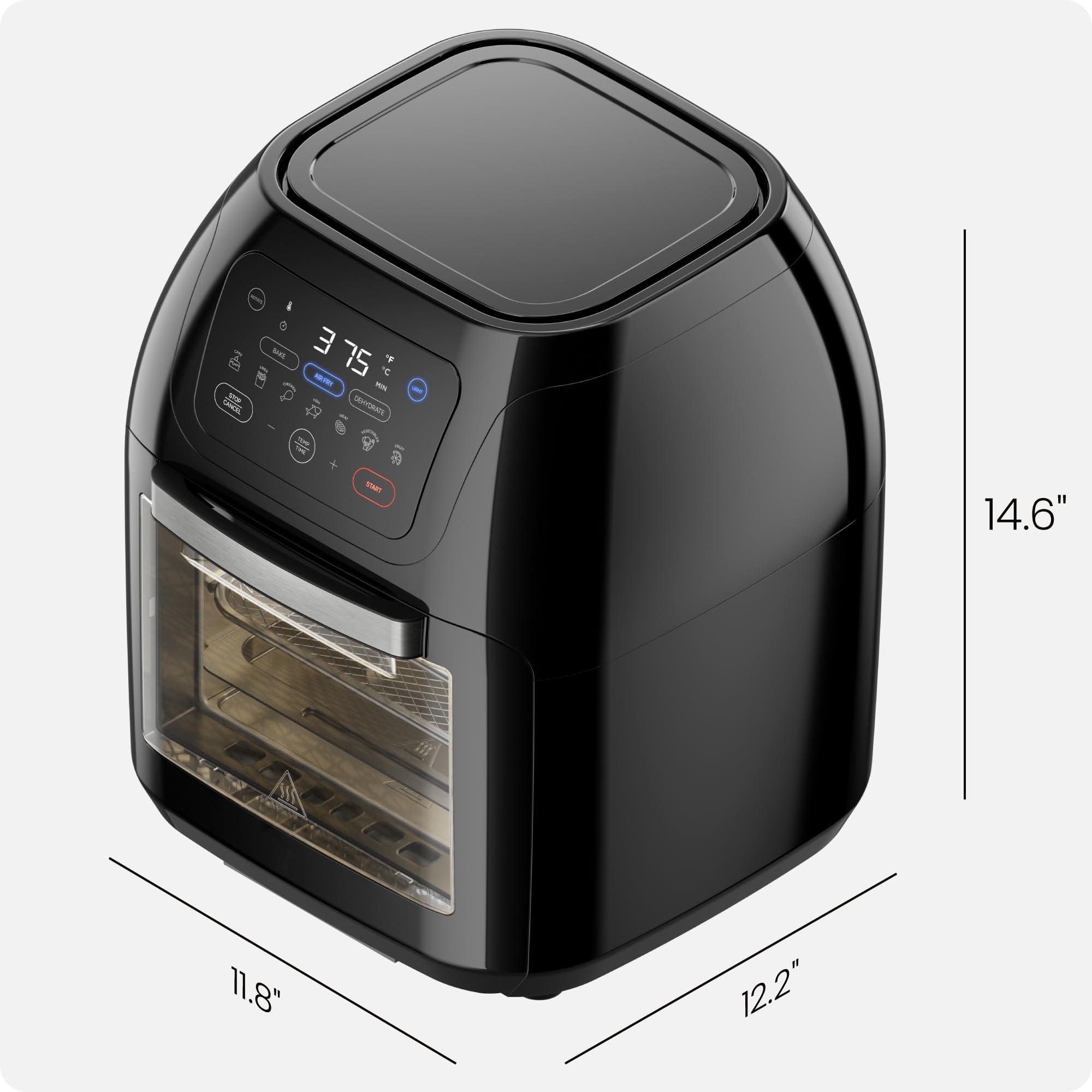 CHEFMAN Multifunctional Digital Air Fryer+ Rotisserie, Dehydrator, Convection Oven, 17 Touch Screen Presets Fry, Roast, Dehydrate, Bake, XL 10L Family Size, Auto Shutoff, Large Easy-View Window, Black - Image 2