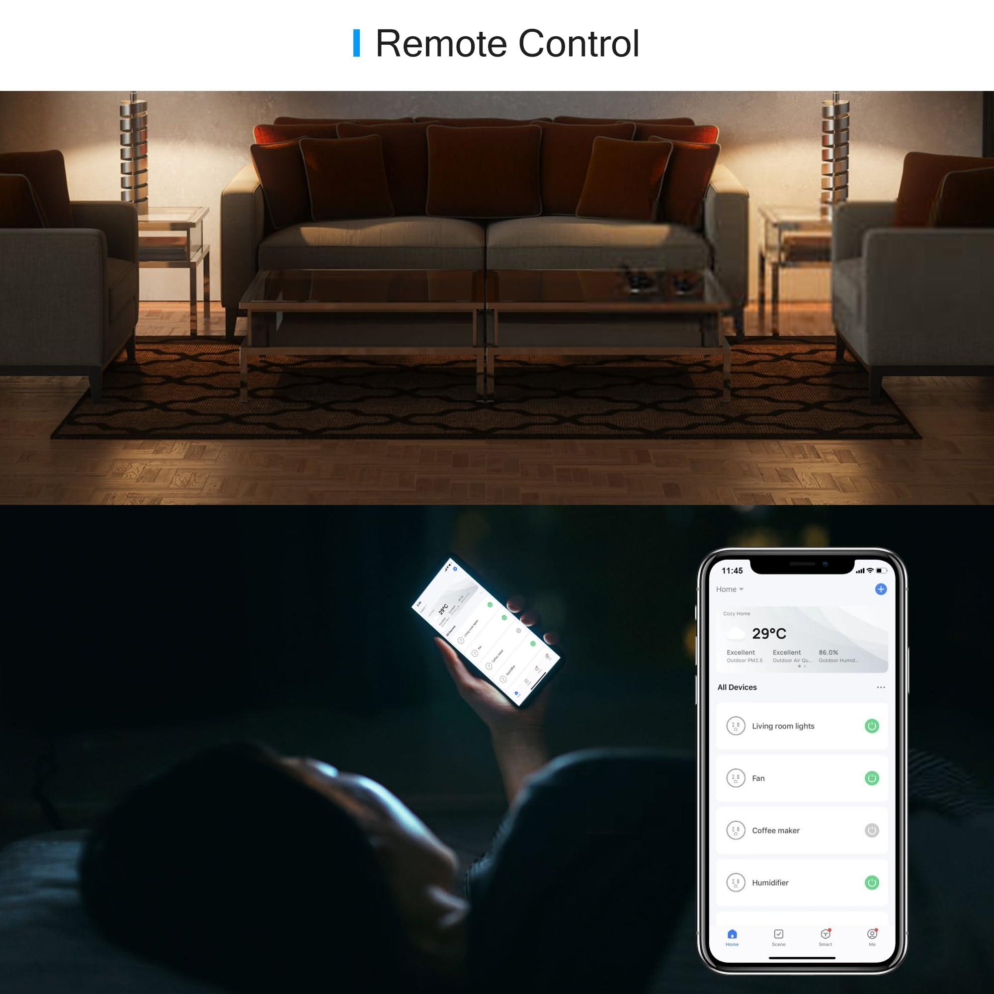 EIGHTREE Smart Plug, Smart Plugs That Work with Alexa and Google Home, Compatible with SmartThings, Smart Outlet with WiFi Remote Control and Timer Function, 2.4GHz Wi-Fi Only, 4 Packs - Image 9