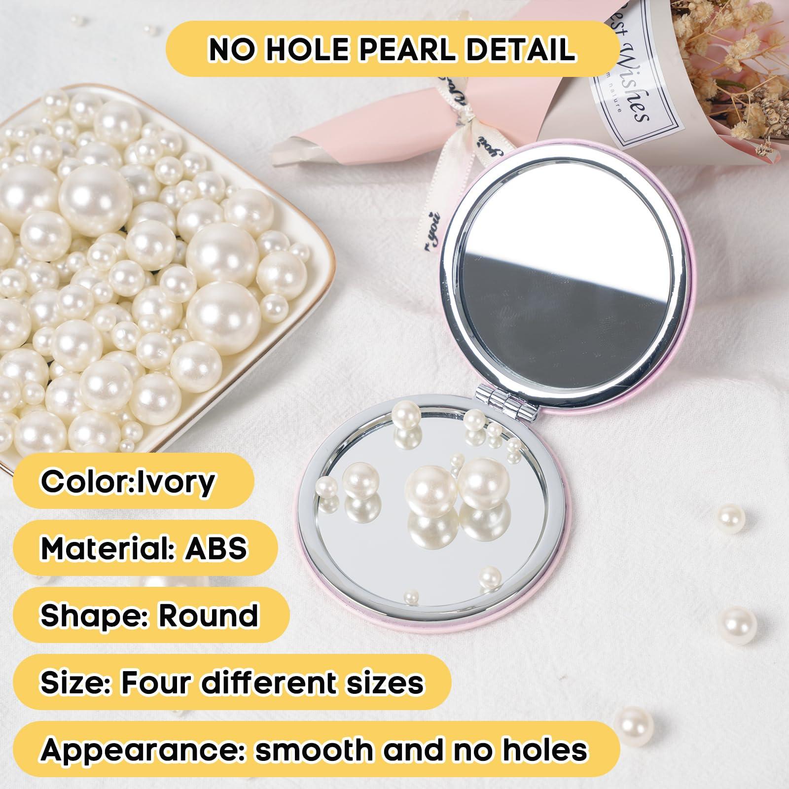 1300PCS Pearls for Vase Filler,Ivory Pearl Beads with No Hole,Vase Filler Fake Pearls, Artificial Plastic Pearl Beads for Table Scatters, Wedding Party,Decoration - Image 3