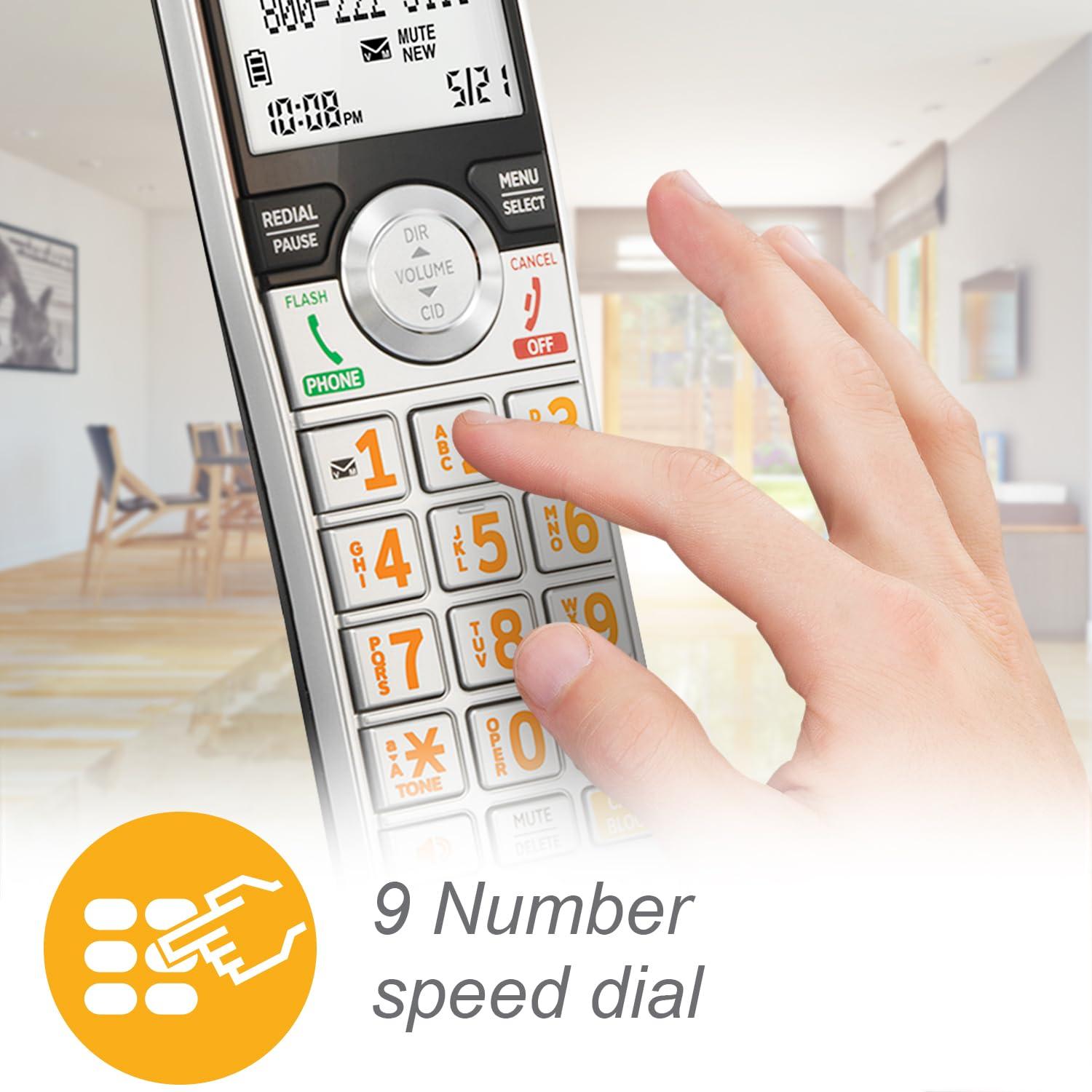 AT&T CL84107 DECT 6.0 Expandable Corded/Cordless Phone with Smart Call Blocker, Black/Silver with 1 Handset - Image 12