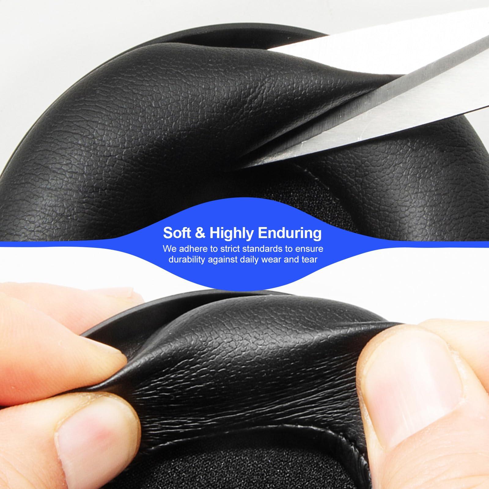 Aurivor Replacement Ear-Pads Cushions for Sony WH-1000XM5 Noise Canceling Headphones, Premium XM5 Ear Covers with Soft Protein Leather, Optimized Memory Foam (Black) - Image 4