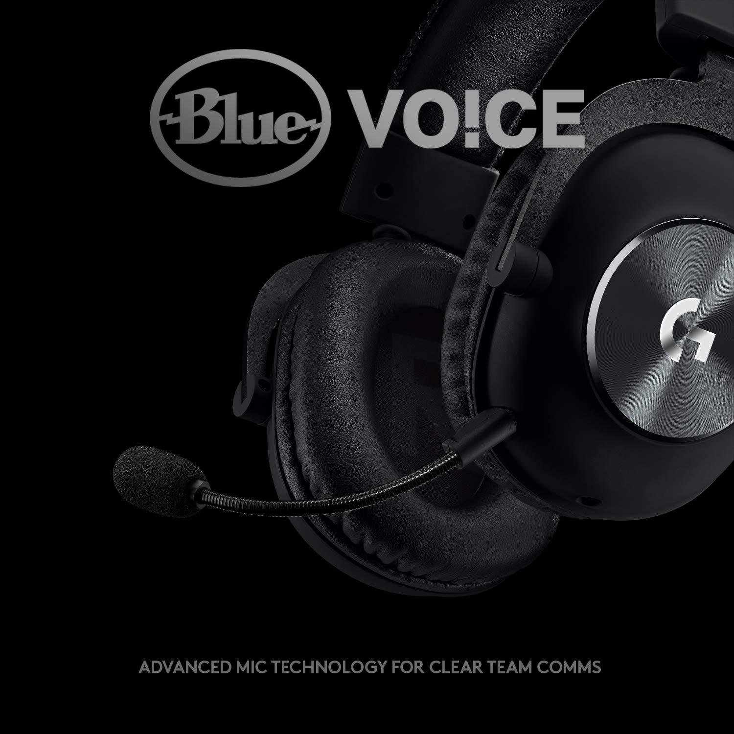 Logitech G Pro X Wired Gaming Headset: Blue VO!CE Detachable Boom Mic, DTS 7.1, 50 mm Drivers, USB/3.5mm Aux, Spare Memory Foam Ear Pads, USB DAC & Bag Included, for PC, Xbox, PS5, PS4 - Black - Image 2