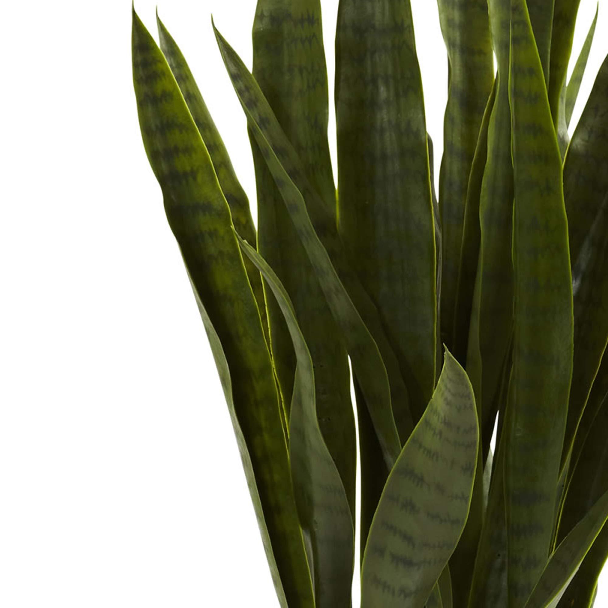 Nearly Natural, Green 4855 35in. Sansevieria with Black Planter - Image 5