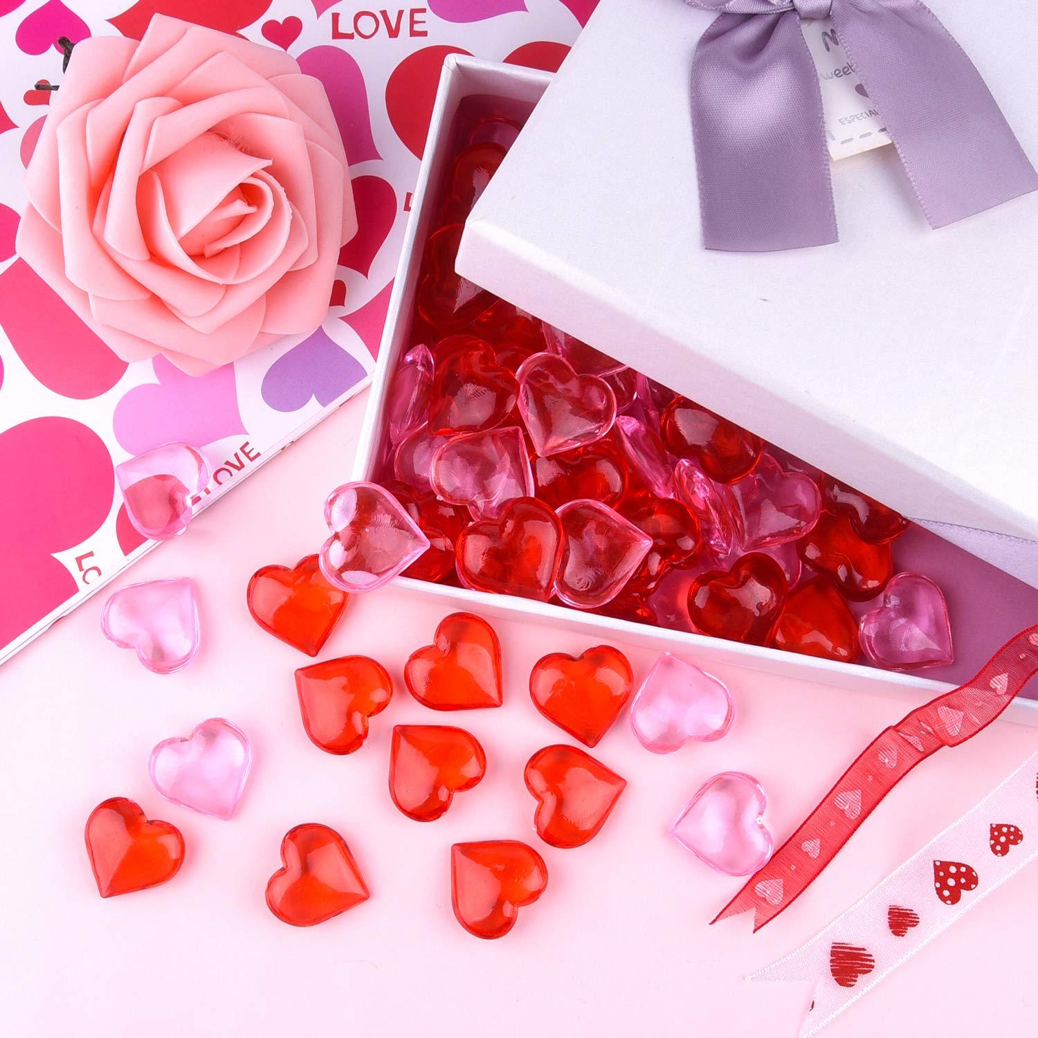 TUPARKA Acrylic Hearts Red Acrylic Hearts for Table Decoration/Home Decoration/Vase Fillers in Valentine's Day or Wedding Day - Image 5