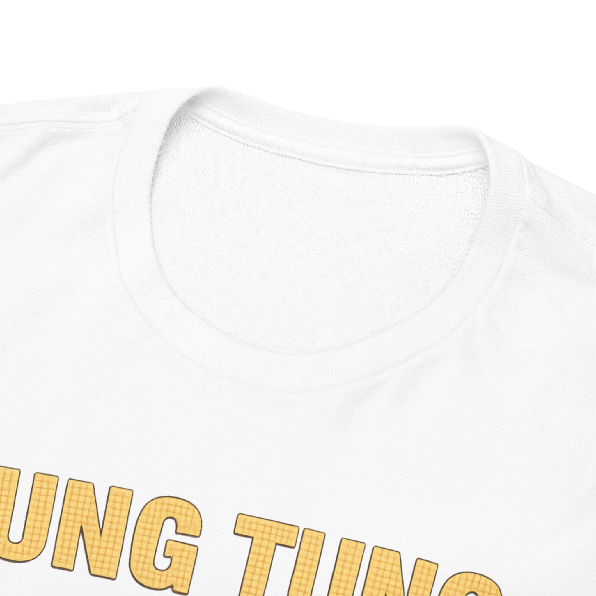 Tung Tung Tung Sahur Meme Shirt, Funny Ironic Viral T-Shirt, Unhinged Internet Humor Tee, John Pork, Tim Cheese, Cringe Core White - Image 3