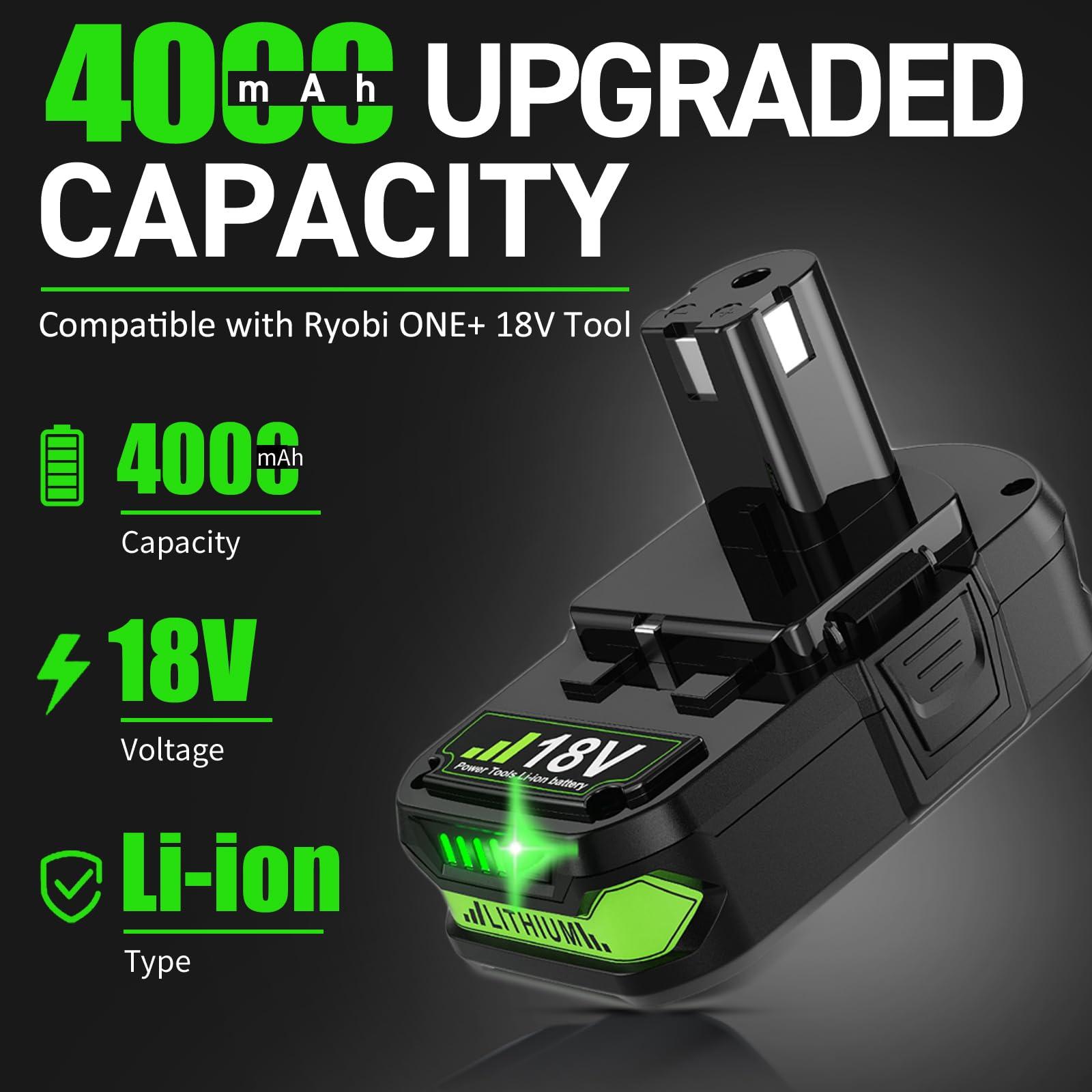 Bonadget Advanced 4Ah Battery for Ryobi 18V Battery ONE+ for Ryobi Battery 18V P102 P108 P189 PBP005 PBP006 PBP2005 P190 P197 Cordless Tool Lithium-ion 2PACK - Image 2