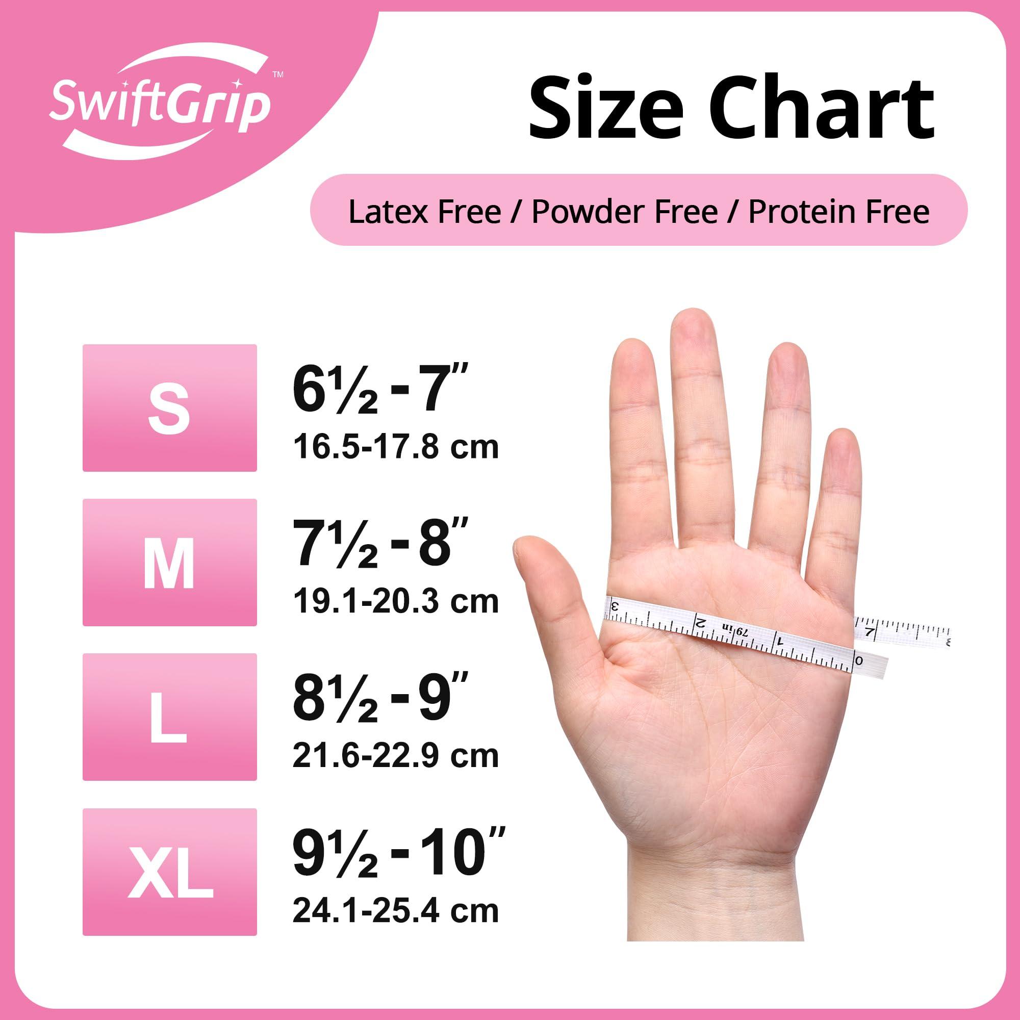 SwiftGrip Nitrile Exam Gloves, 4 Mil, Cherry Blossom, Food Safe Gloves Disposable Latex Free, Powder Free - Image 8