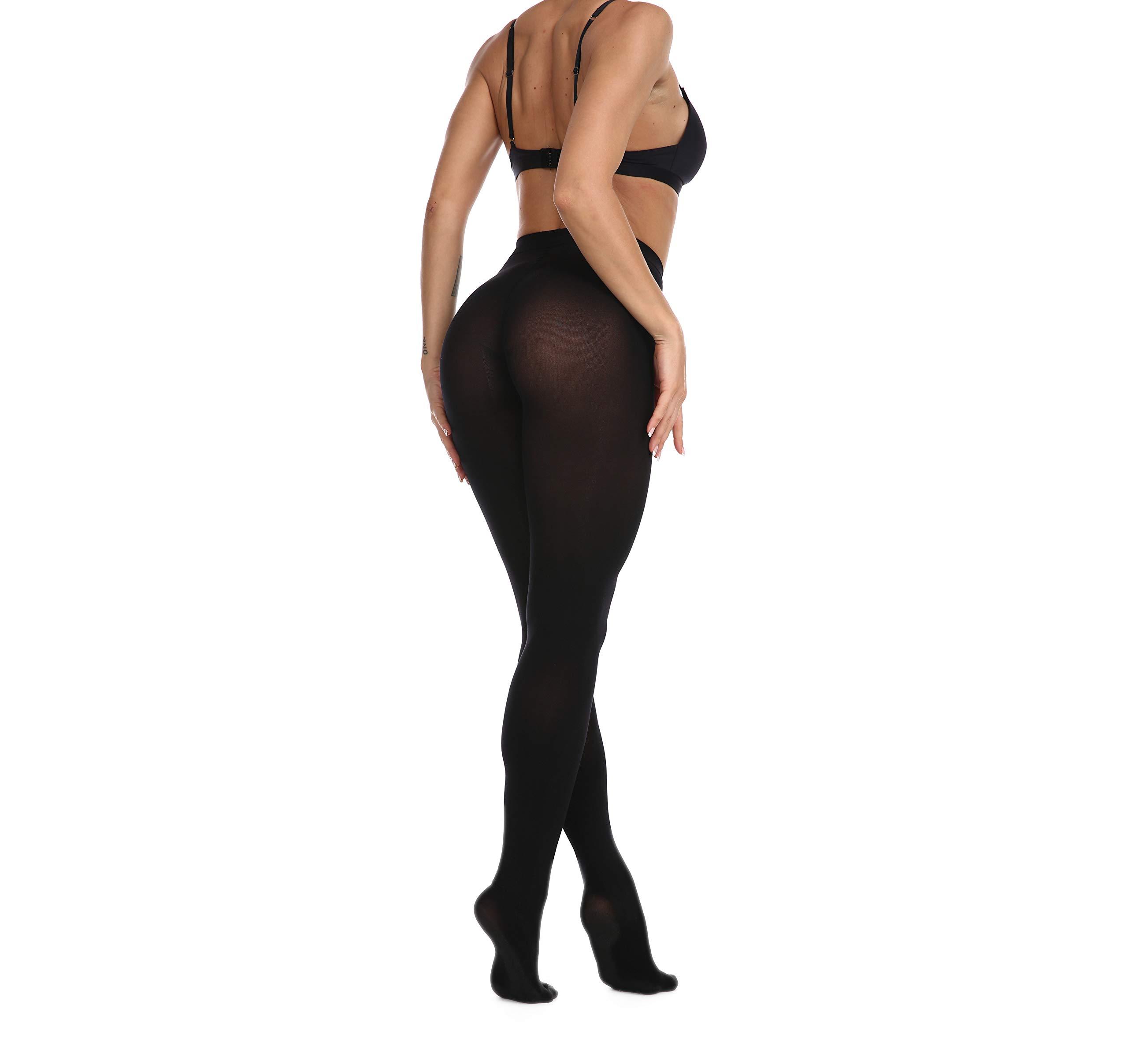 Frola Women's 80 Denier Soft Semi Opaque Solid Color Footed Pantyhose Tights - Image 3