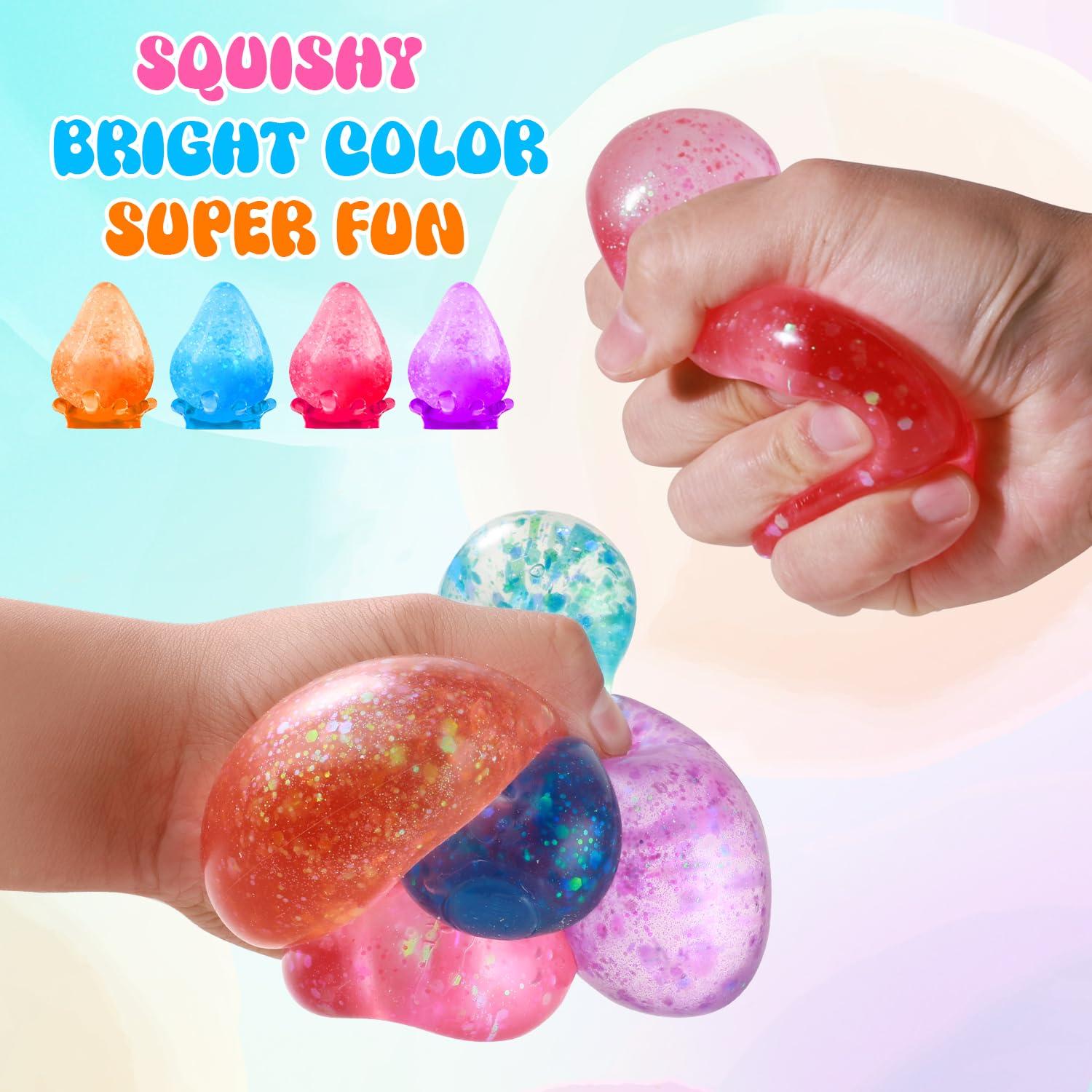 Fidget Toys Dream Squishy Drop 4pcs, Cube Squishies Anxiety Stress Relief, Ice Squishy Stress Cube-Drop Malt Sugar Balls, Sensory Toys for Kids with Autism, Fidgets for Classroom Prize Toys - Image 3