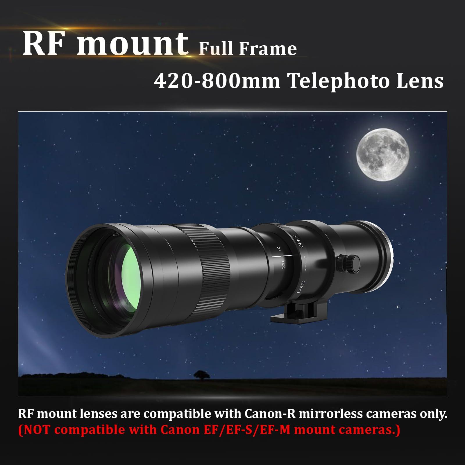 BENOISON Telephoto Lens for Canon - RF Lens 420-800mm Manual Focus MF Zoom Lens for Canon EOS R, Ra, RP, R3, R5, R5 C, R6, R6 Mark II, R7, R8, R10, R50, R100 Mirrorless - Image 2