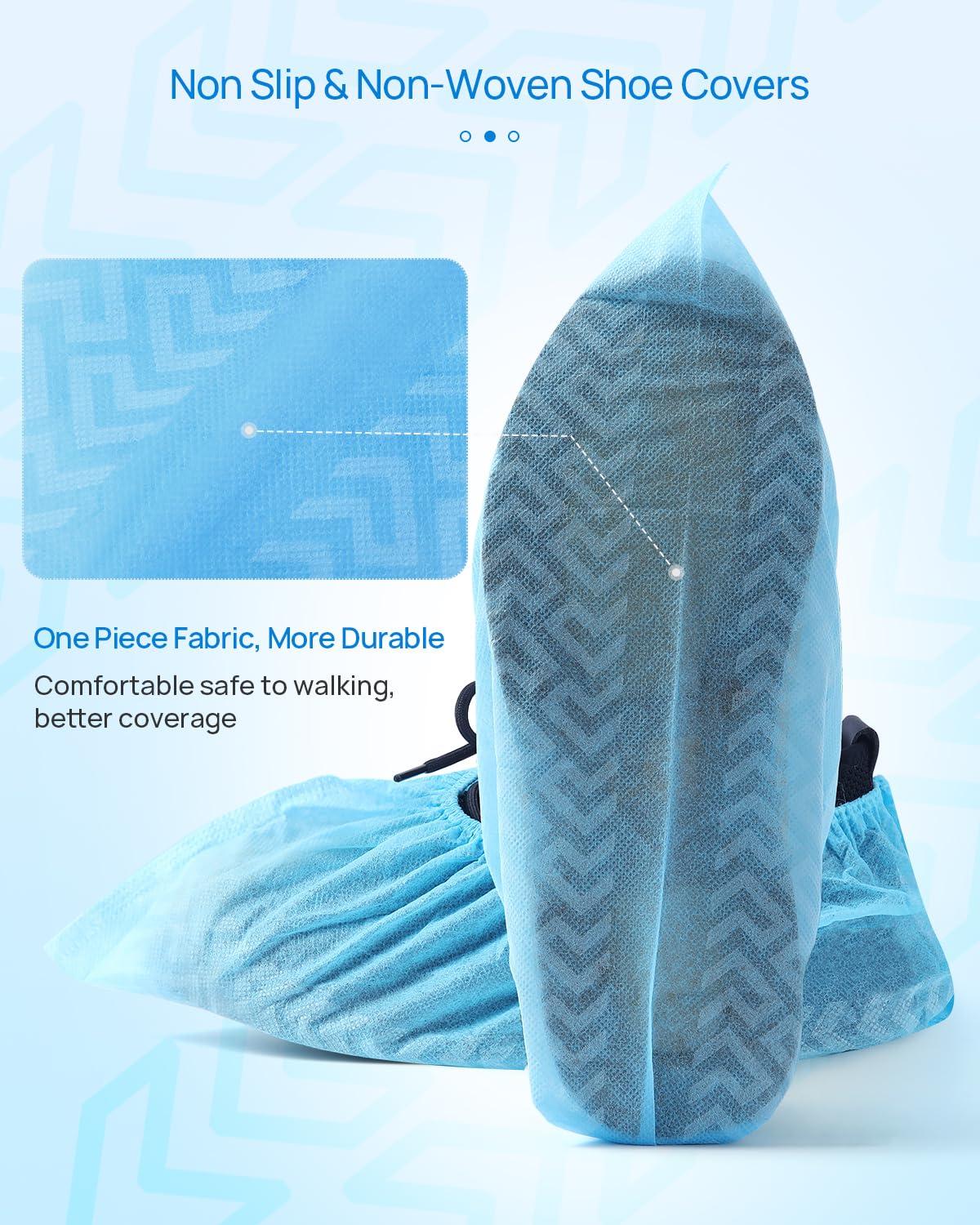 JMU Shoe Covers Disposable Non Slip 100 Pack (50 Pairs) 15.7" Non-woven Medical Booties Shoe Covers - Image 4