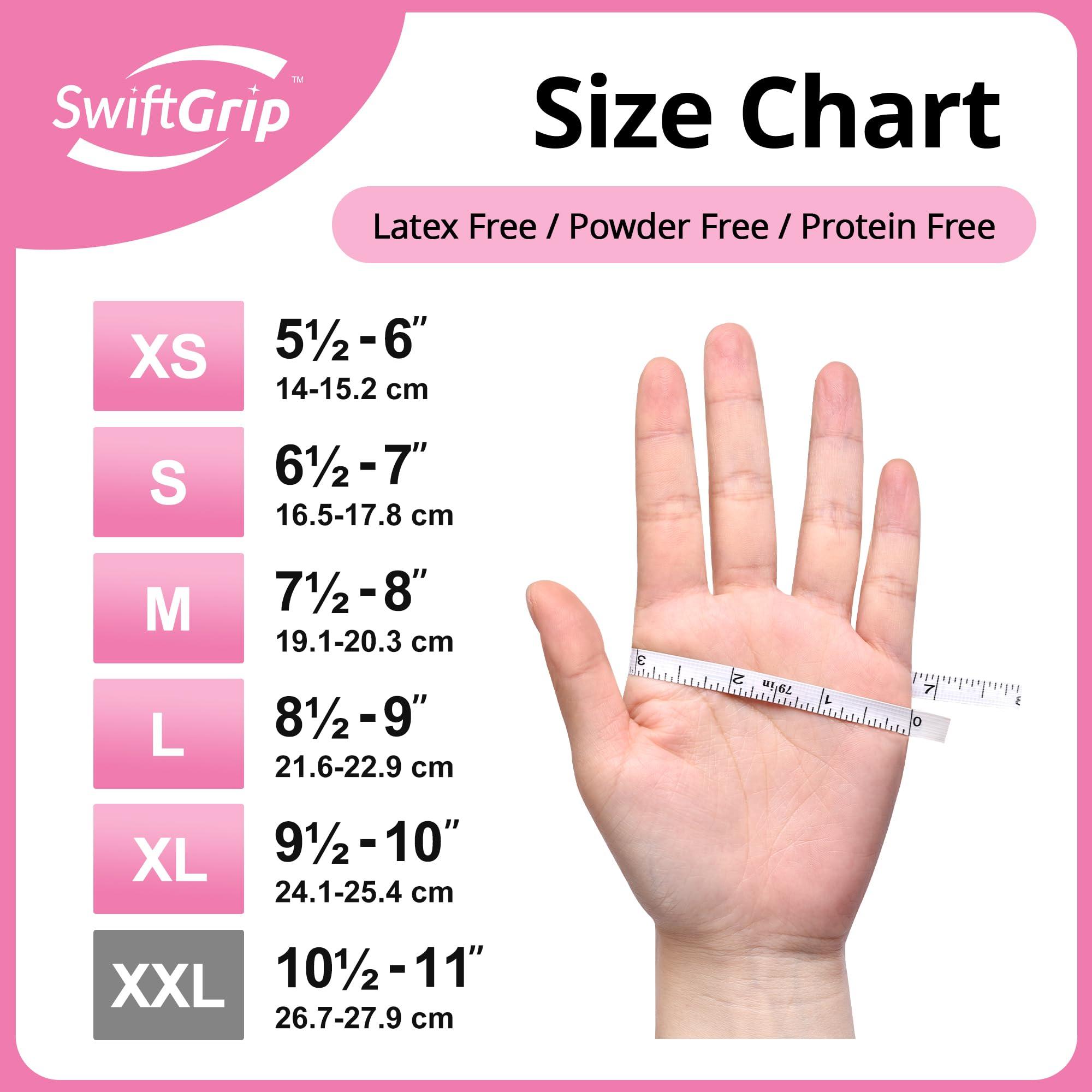 SwiftGrip Pink Disposable Gloves, Medical exam Gloves Disposable Latex Free, Gloves for Cleaning & Esthetician, Pink Rubber Gloves, Pink Cleaning Gloves, Powder-Free, 100-ct Box (Small) - Image 6