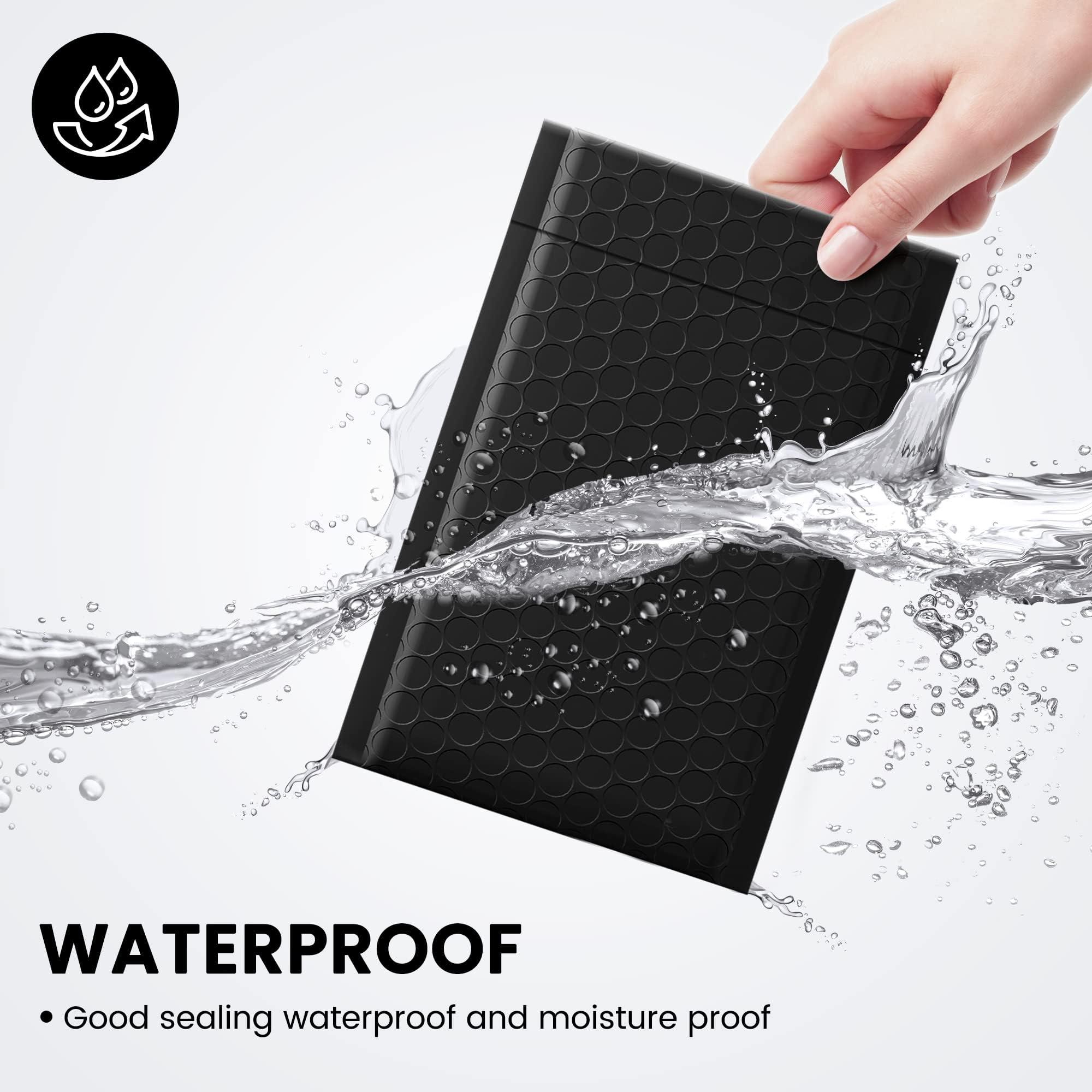 Fuxury 4x8 Bubble Mailer 260 Pack Black Padded Envelopes for Mailing, Small Bubble Mailers Usable Size 4x7" Padded Envelopes Self-SealPadded Mailers for Small Business Shipping Bulk#000 - Image 3
