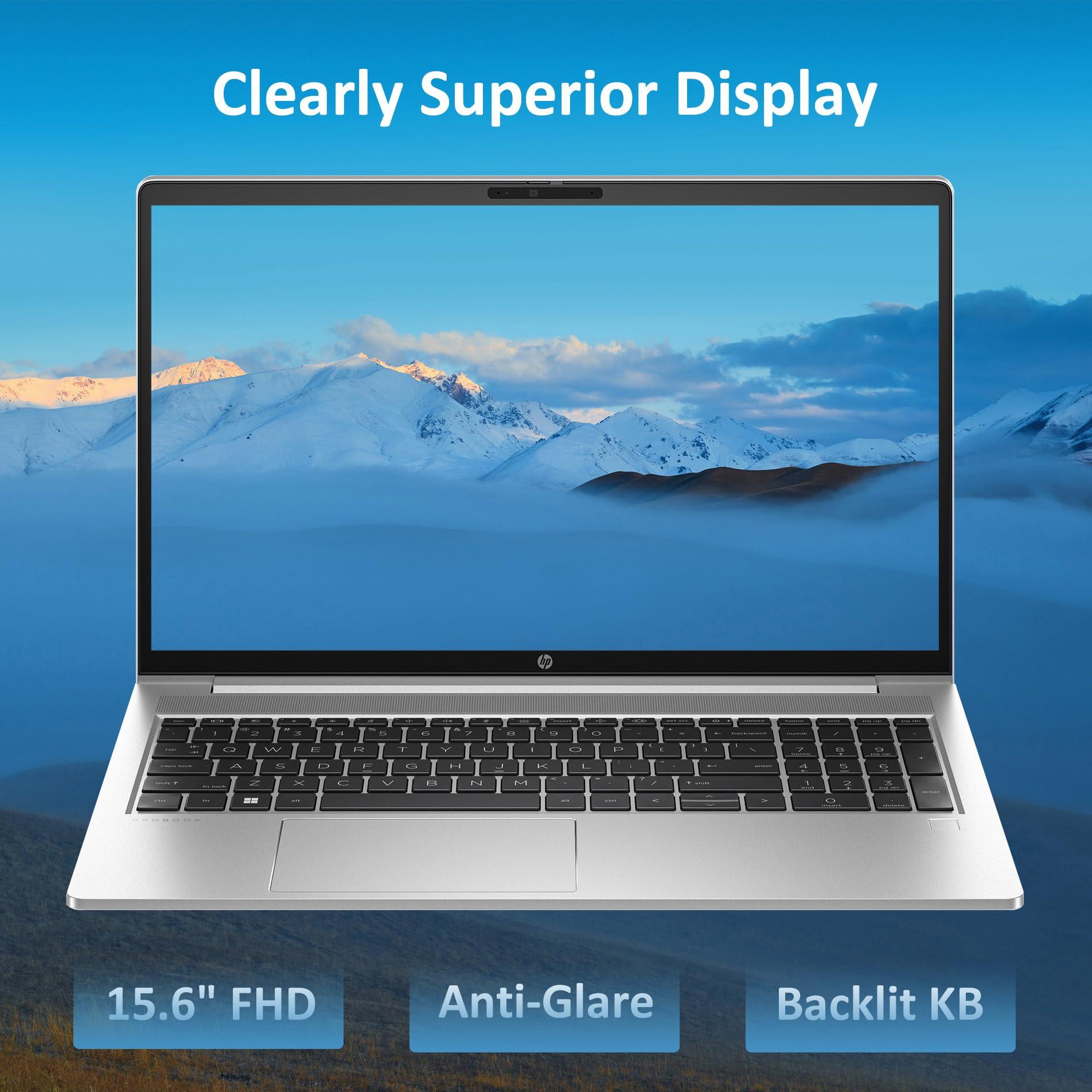 HP ProBook 450 G10 Business Laptop (15.6" FHD IPS Anti-Glare, Intel 10-Core i7-1355U, 32GB RAM, 1TB SSD) Backlit Keyboard, Webcam, Ethernet, Wi-Fi 6E, Wolf Pro Security, Win 11 Pro, Silver - Image 6