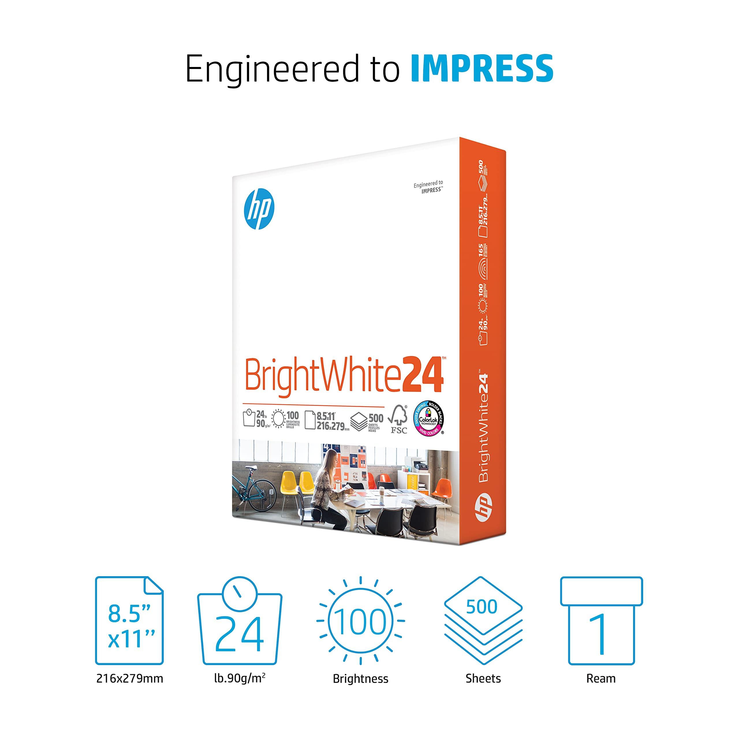 HP Papers | 8.5 x 11 Paper | BrightWhite 24 lb |1 Ream - 500 Sheets| 100 Bright | Made in USA - FSC Certified | 203000R - Image 2