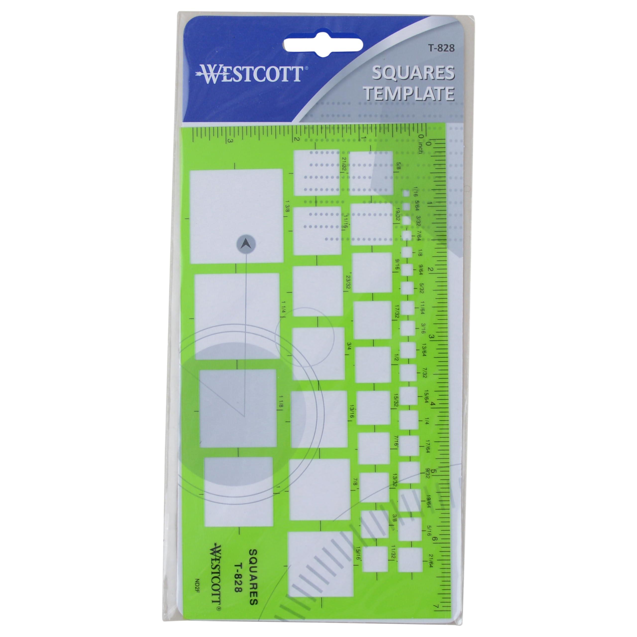 Westcott T-828 Technical Squares Drawing and Drafting Template, Plastic Template Tool, Green - Image 3