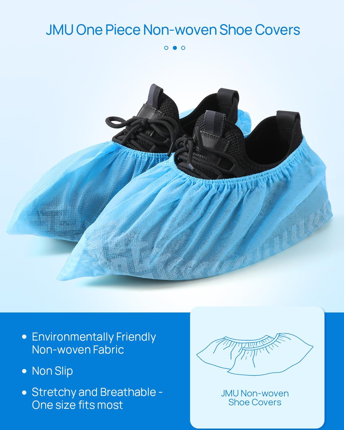 JMU Shoe Covers Disposable Non Slip 100 Pack (50 Pairs) 15.7" Non-woven Medical Booties Shoe Covers - Image 5