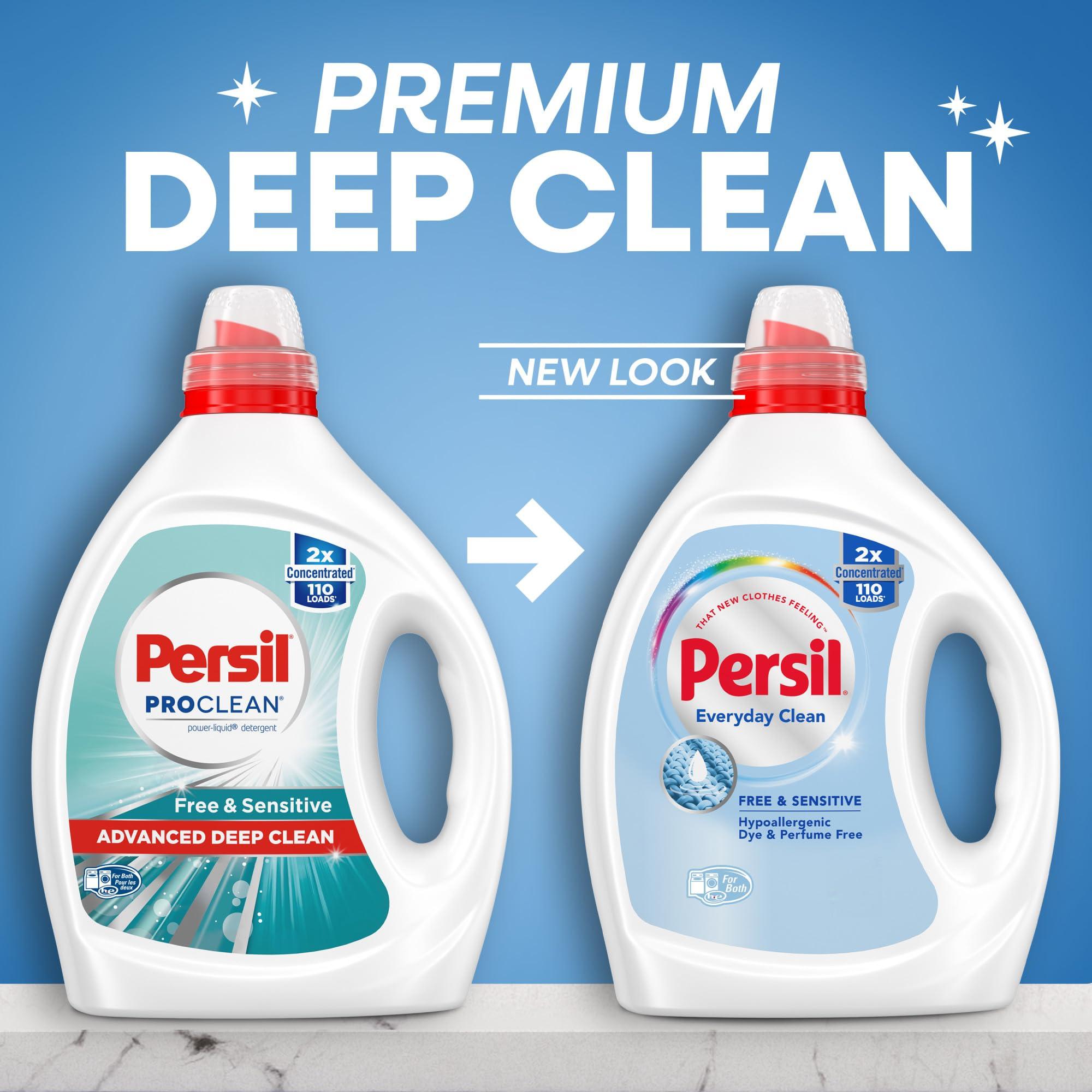 Persil Free & Sensitive Liquid Laundry Detergent, Unscented and Hypoallergenic for Sensitive Skin, 2X Concentrated, 82.5 fl oz, 110 Loads - Image 3