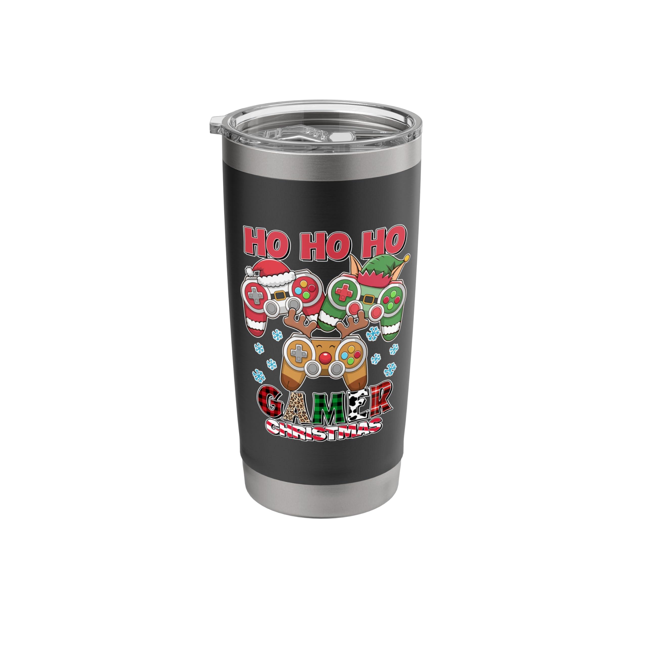 Ho Ho Ho Gamer Christmas Gamer Men Boys Kids Stainless Steel Insulated Tumbler