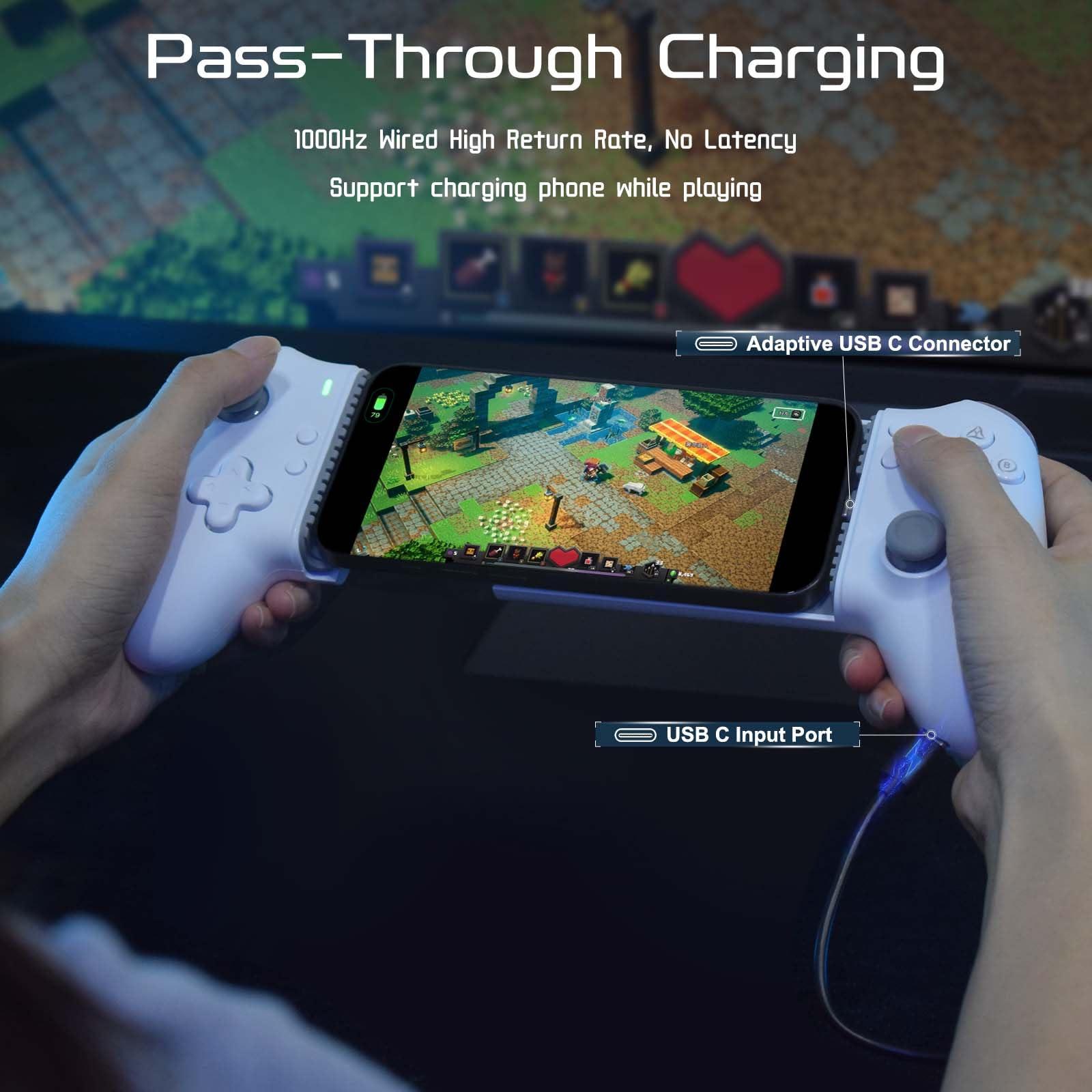 Joso Phone Controller for Android & iPhone 16/15 Series, USB-C Mobile Game Controller with Ergonomic Design, Compatible with PS Remote Play/Cloud Gaming/Emulator - Image 4